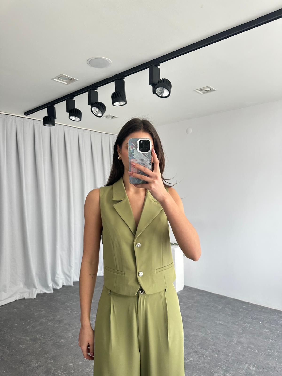 Kadın Yeşil Alice Yelekli Takım - Görsel 11