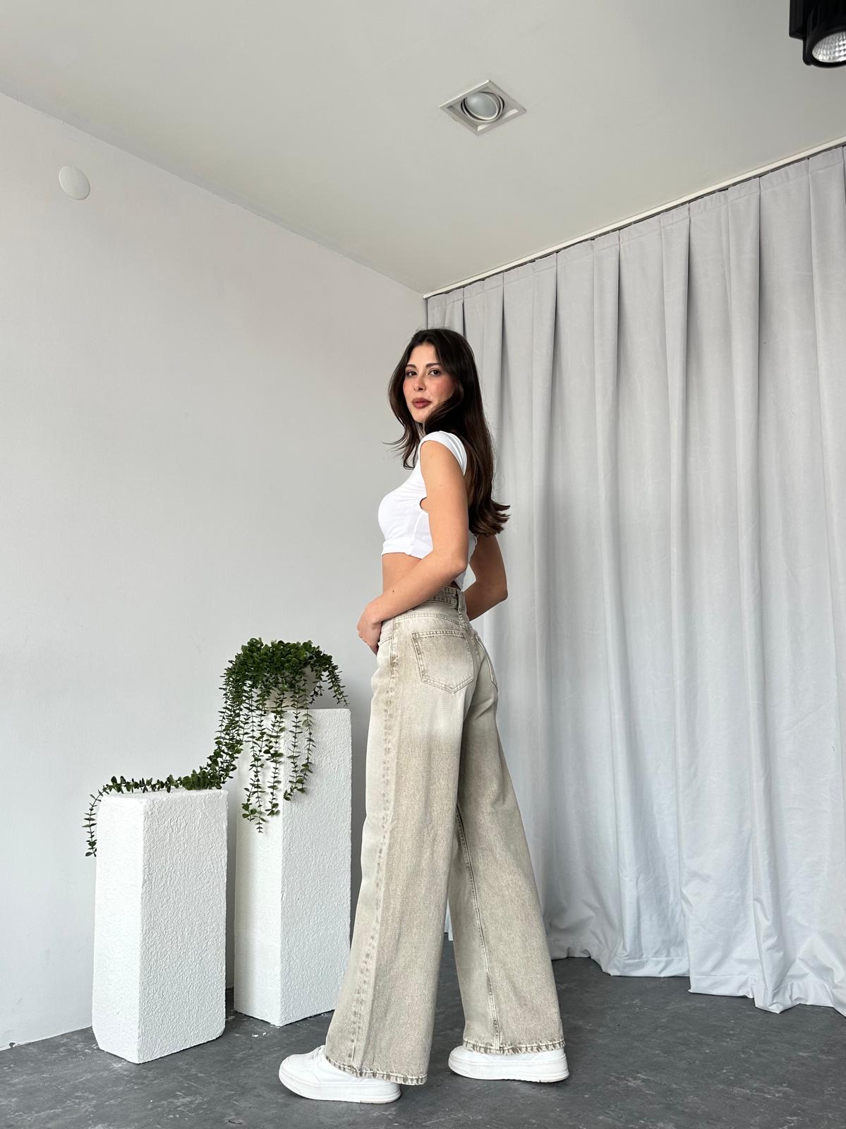 Kadın Tint Yıkama Plazzo Jean - Görsel 4