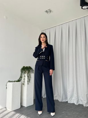 Kadın Lacivert Astrid Ceket Pantolon Takım