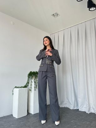 Kadın Füme Astrid Ceket Pantolon Takım