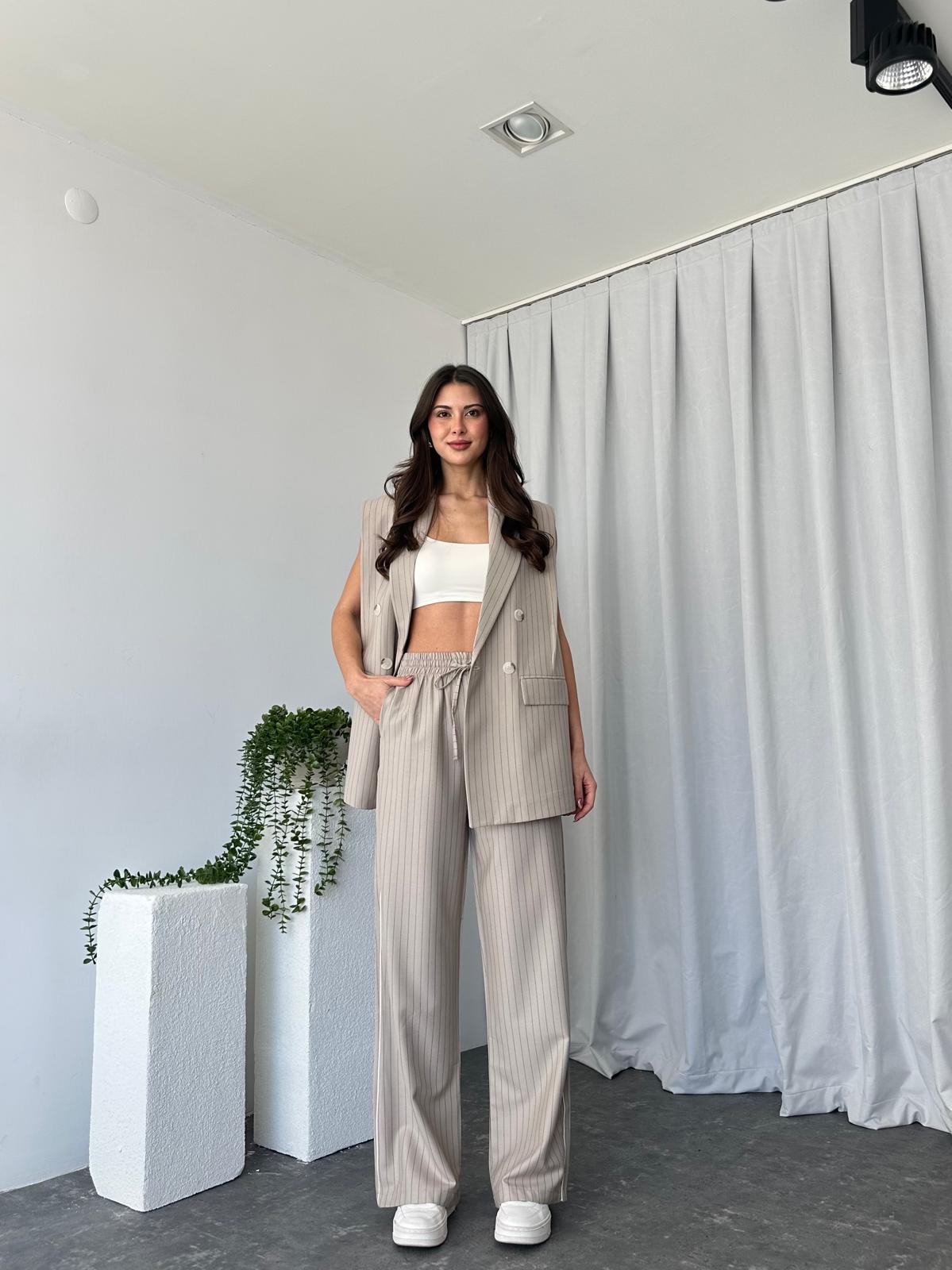 Kadın Amelia Çizgili Pantolon - Görsel 3