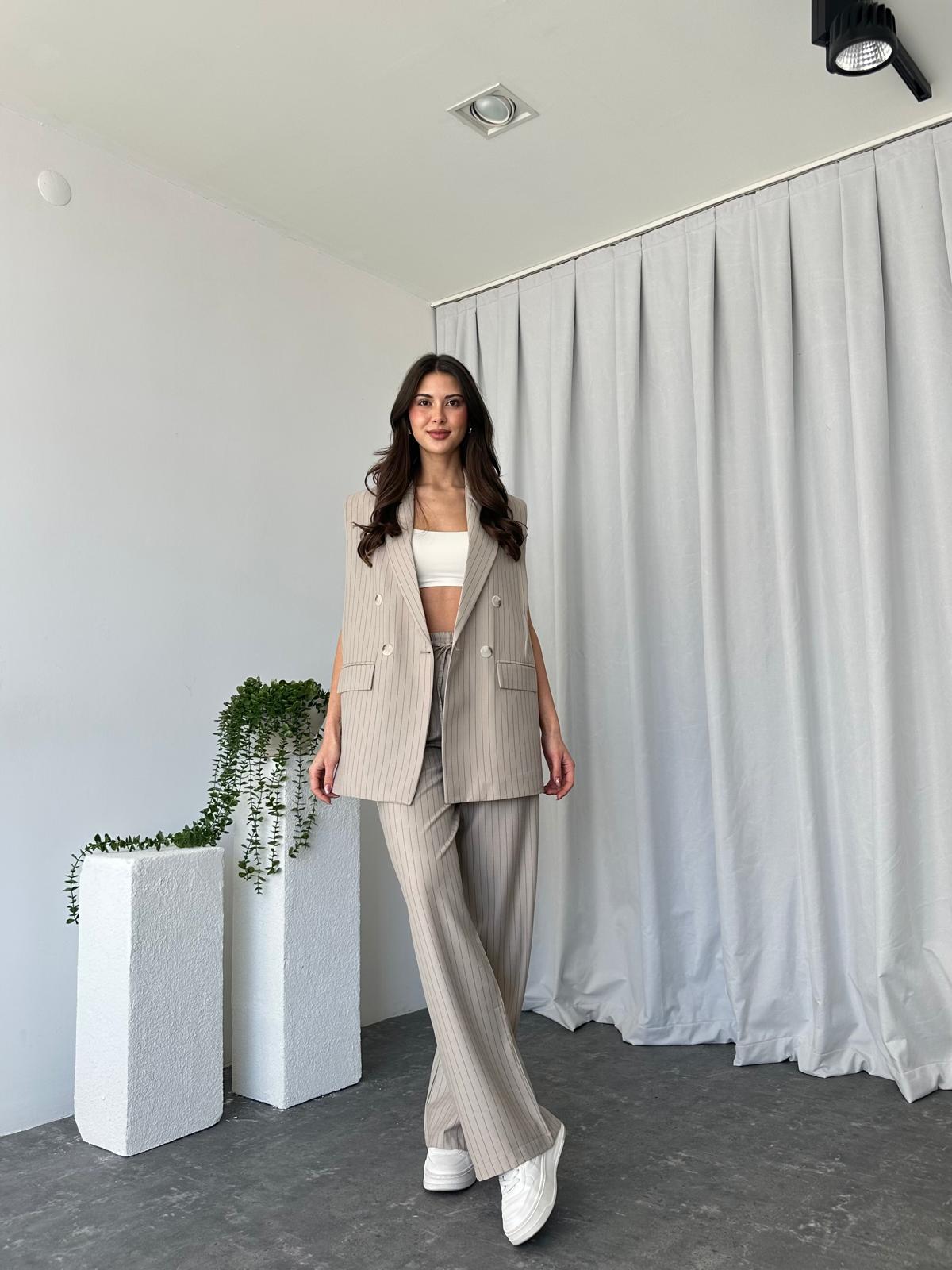 Kadın Amelia Çizgili Pantolon - Görsel 4