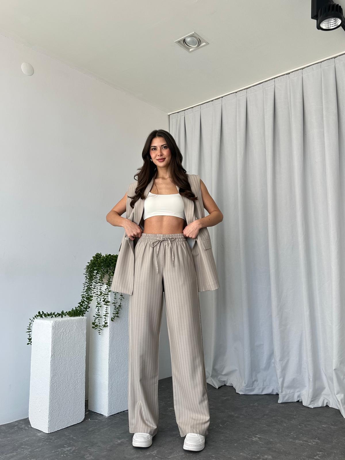 Kadın Amelia Çizgili Pantolon - Görsel 5