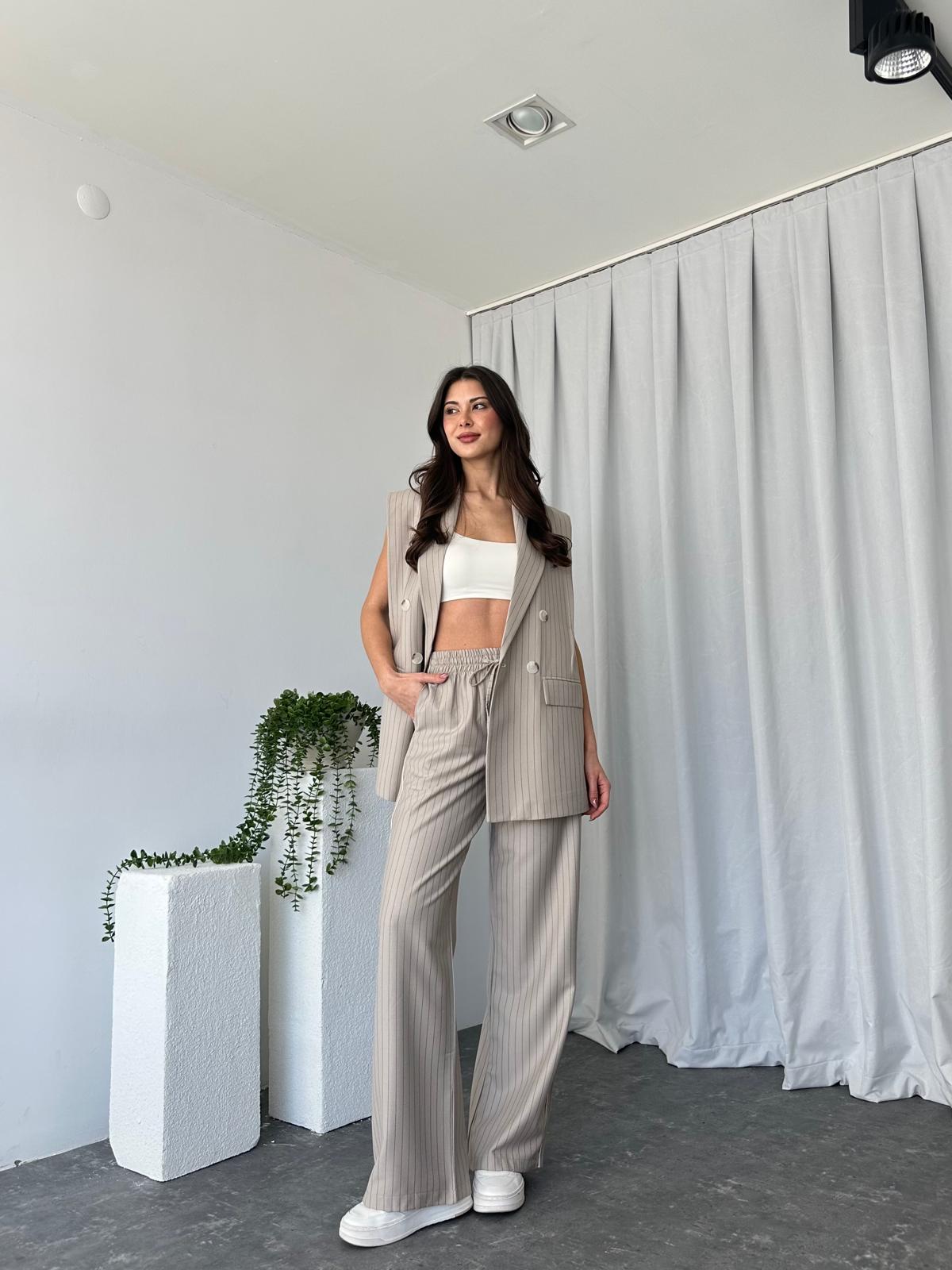 Kadın Amelia Çizgili Pantolon - Görsel 6