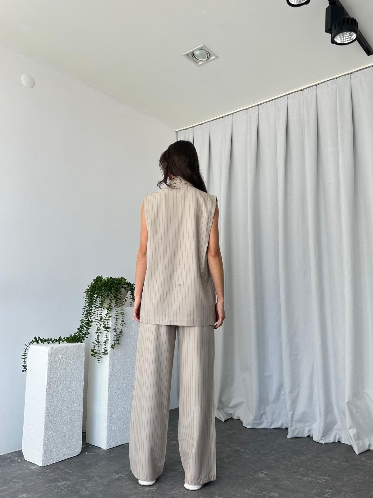 Kadın Amelia Çizgili Uzun Yelek - Görsel 7