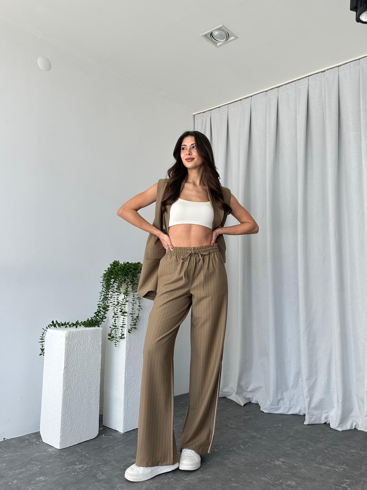 Kadın Amelia Vizon Yelek Pantolon Takım - Görsel 2