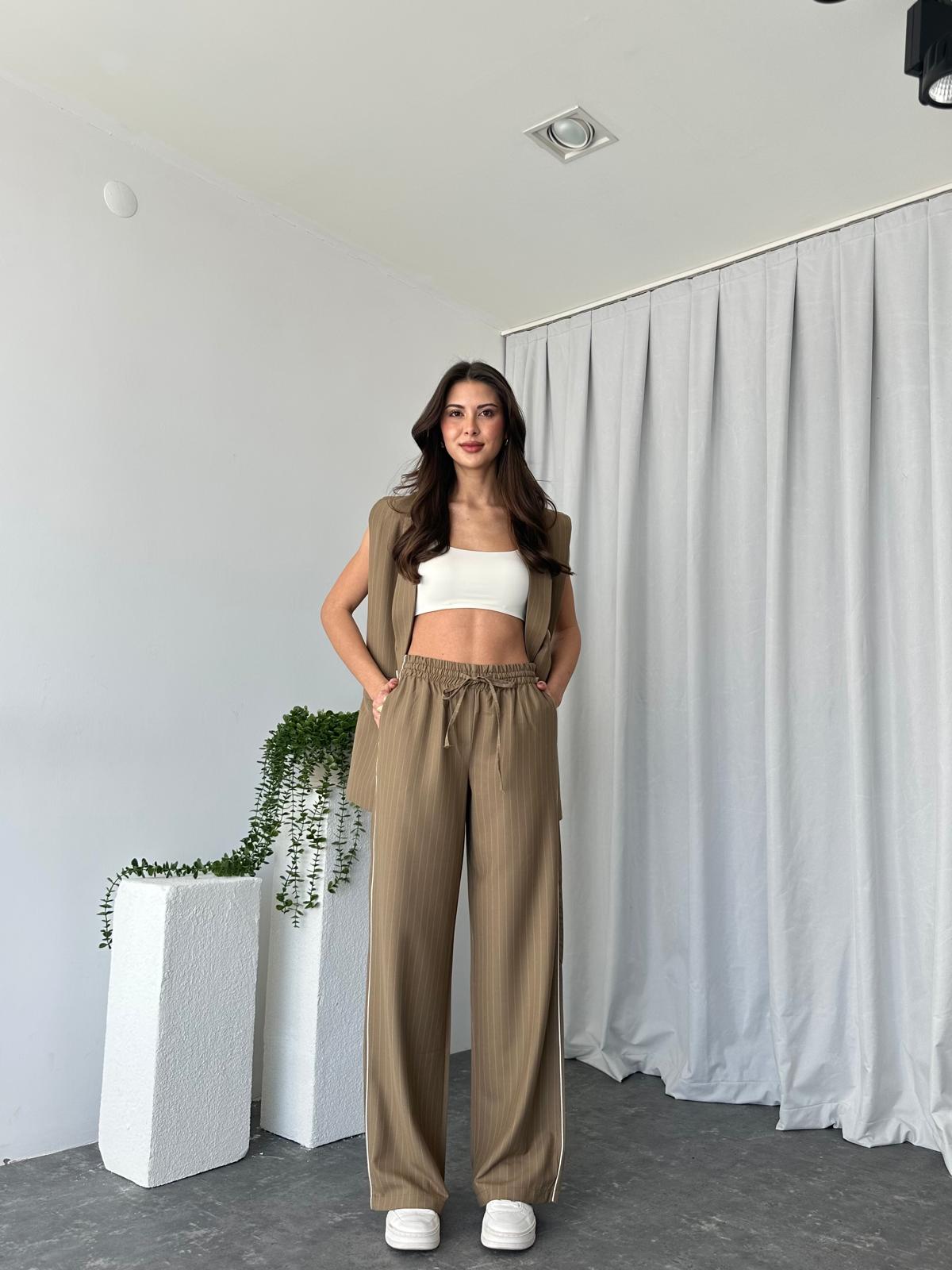 Kadın Amelia Vizon Yelek Pantolon Takım