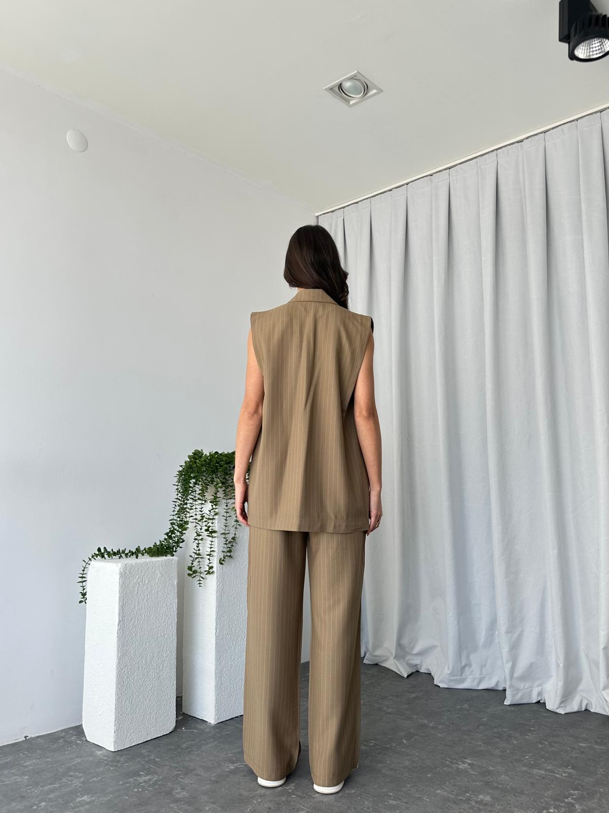 Kadın Amelia Vizon Yelek Pantolon Takım - Görsel 7