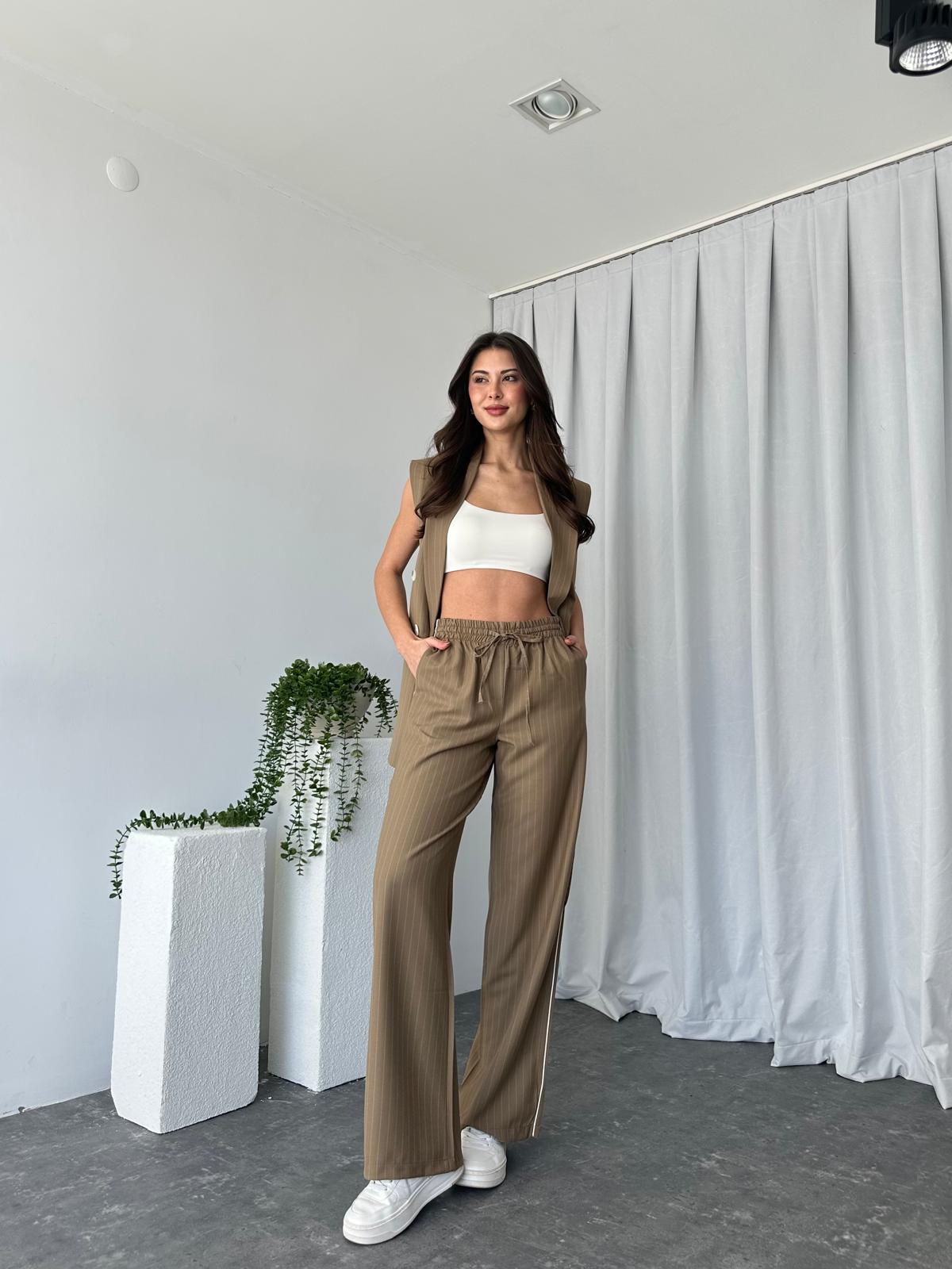 Kadın Amelia Vizon Yelek Pantolon Takım - Görsel 8