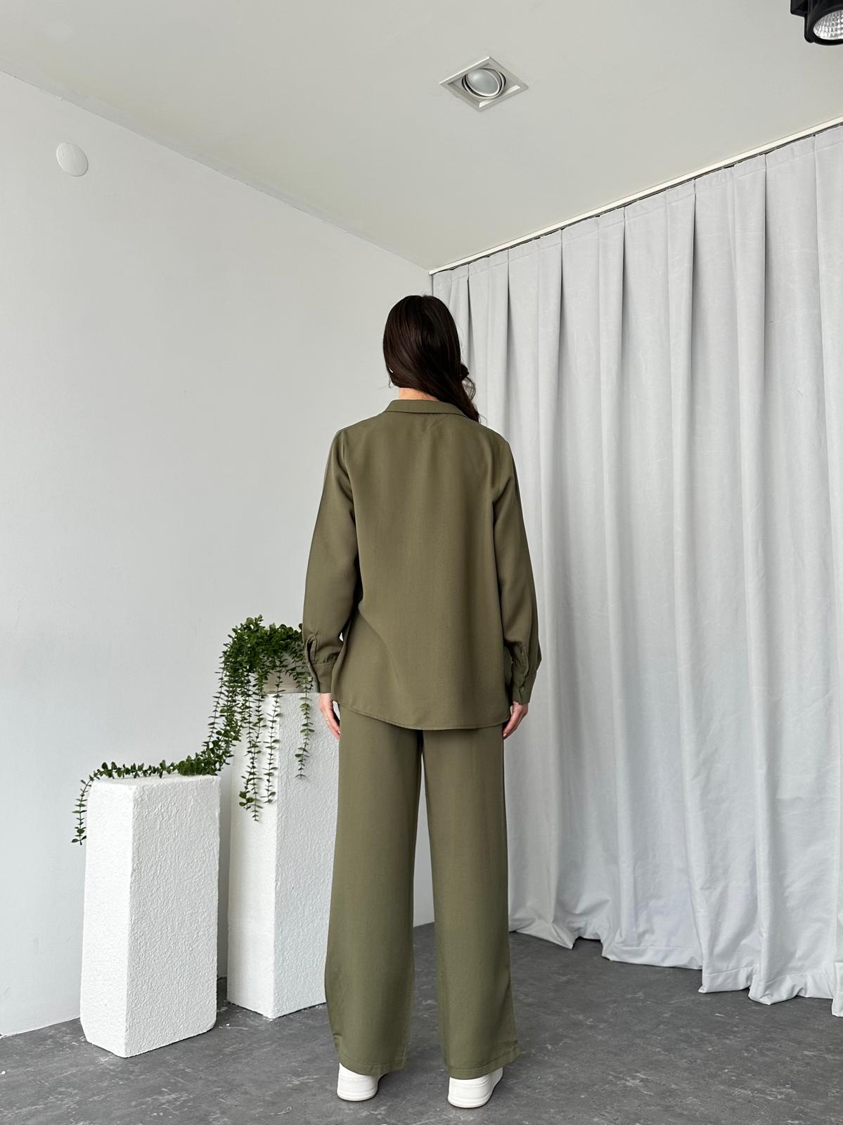 Kadın Emma Haki Gömlek Takım - Görsel 4