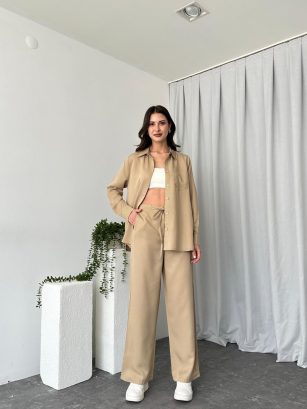 Kadın Emma Krem Gömlek Takım