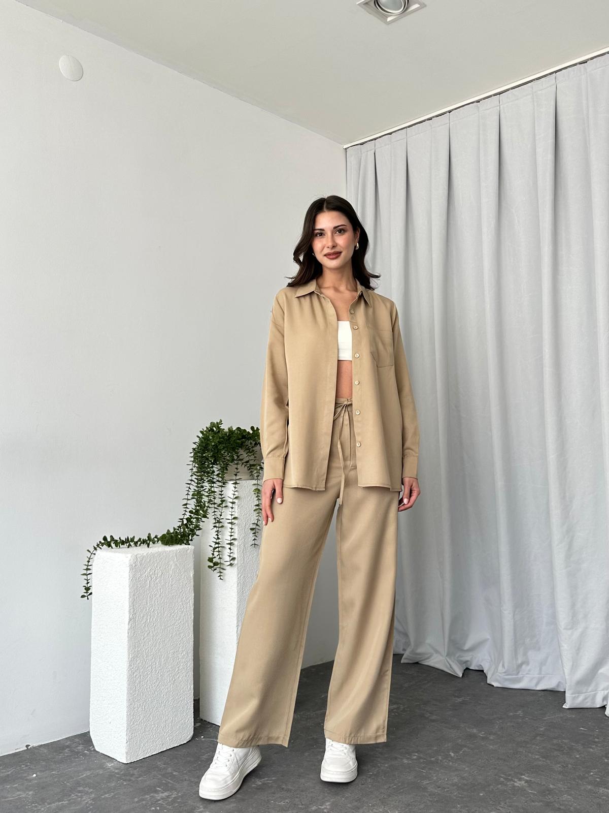 Kadın Emma Krem Gömlek Takım - Görsel 8