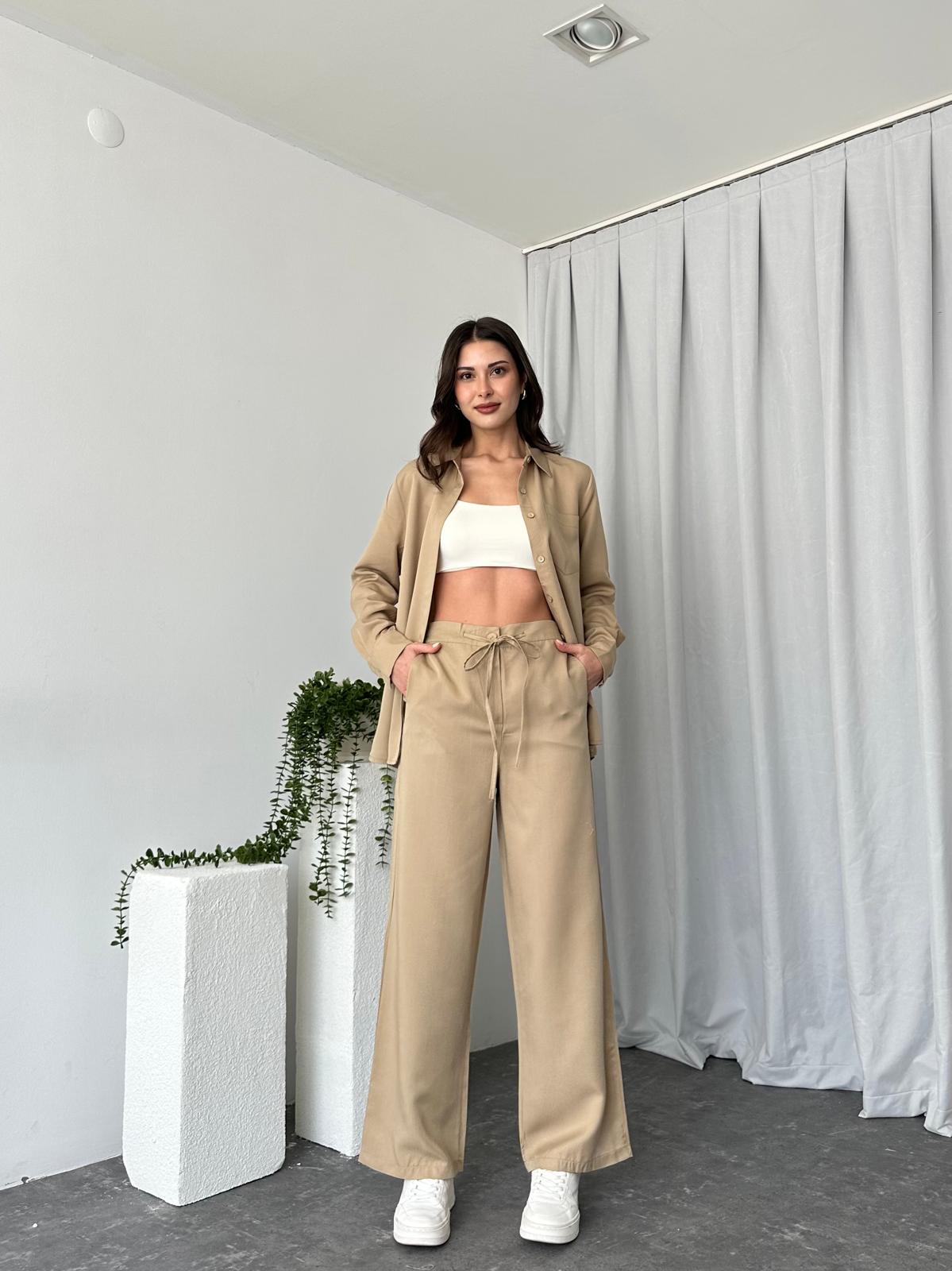 Kadın Emma Krem Gömlek Takım - Görsel 9