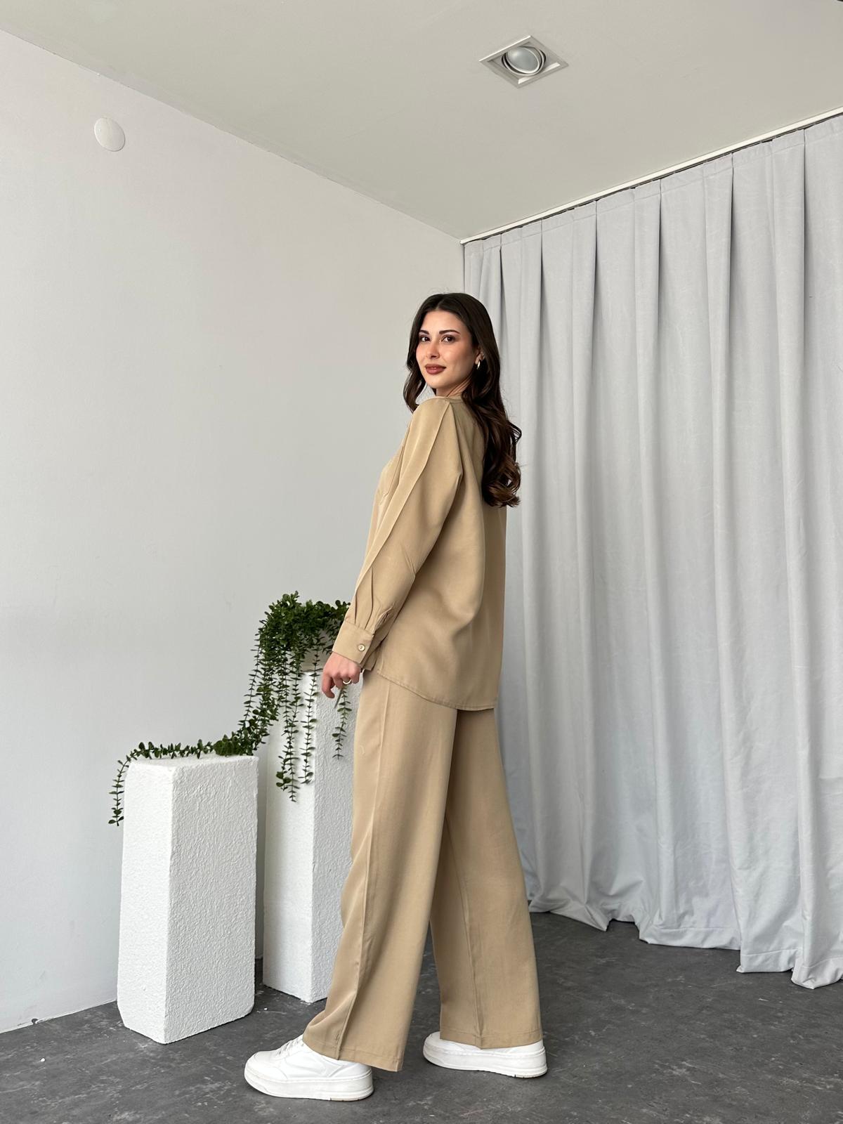 Kadın Emma Krem Gömlek Takım - Görsel 4