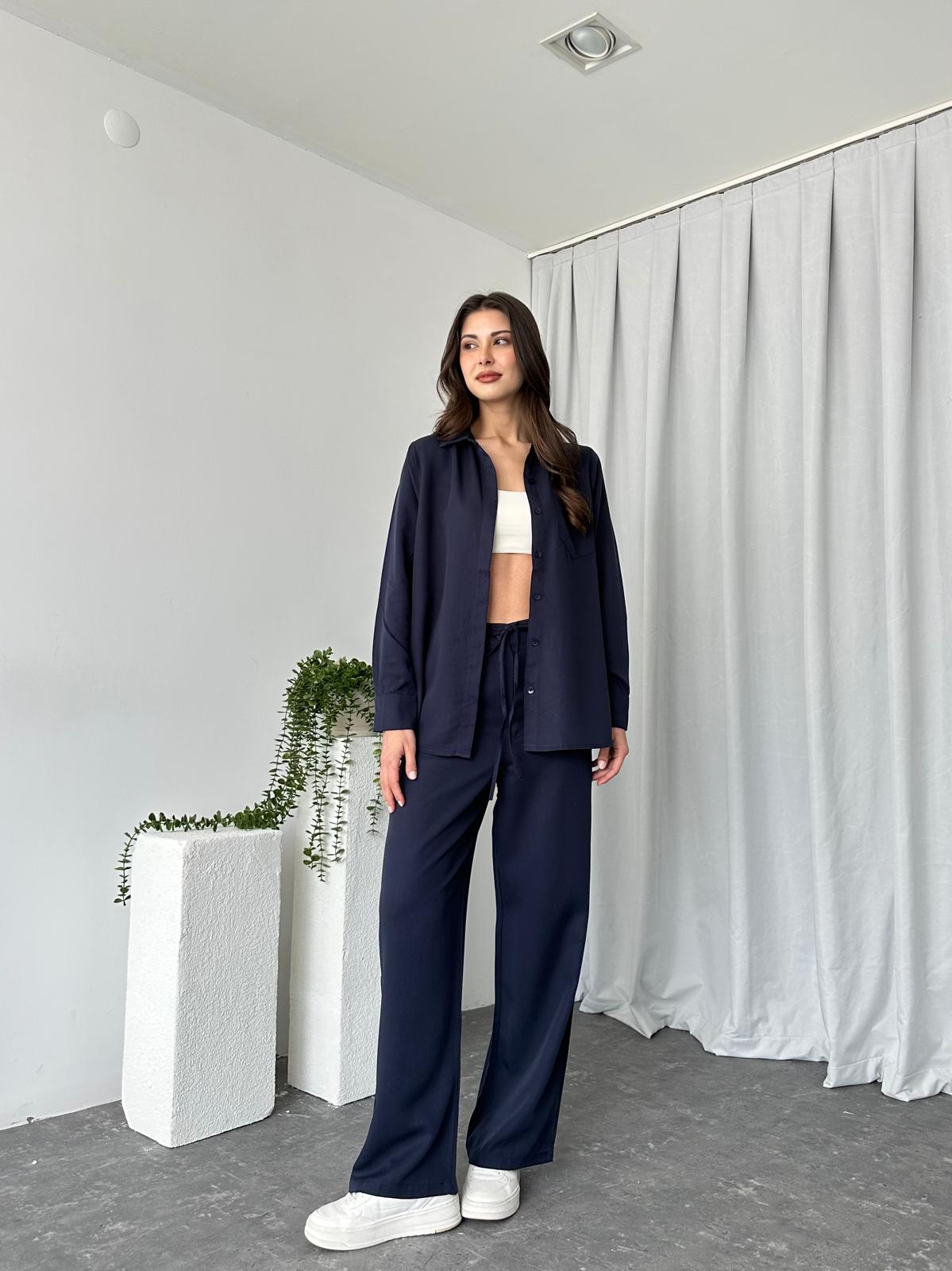 Kadın Emma Lacivert Gömlek Takım - Görsel 6