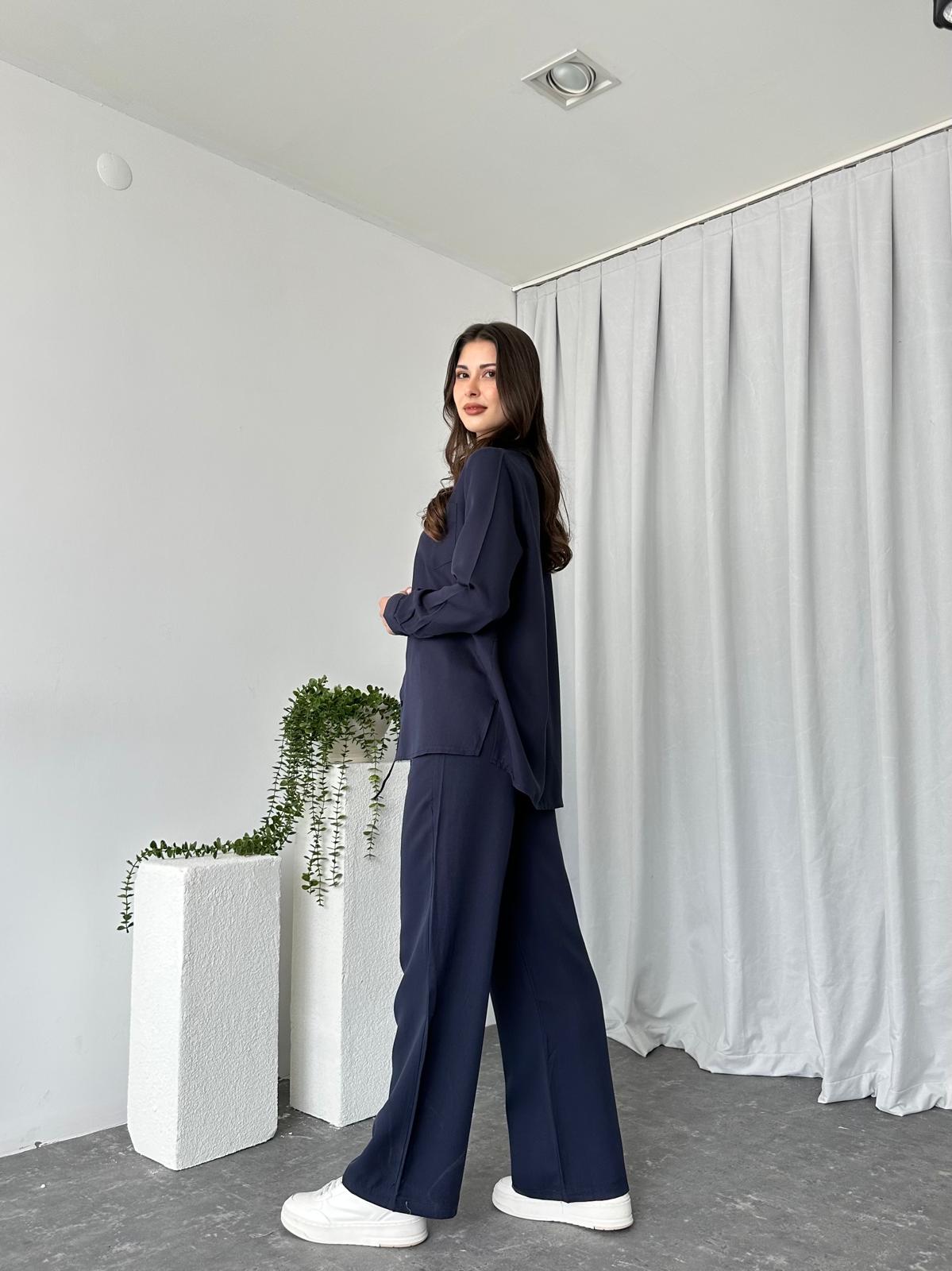 Kadın Emma Lacivert Gömlek Takım - Görsel 8