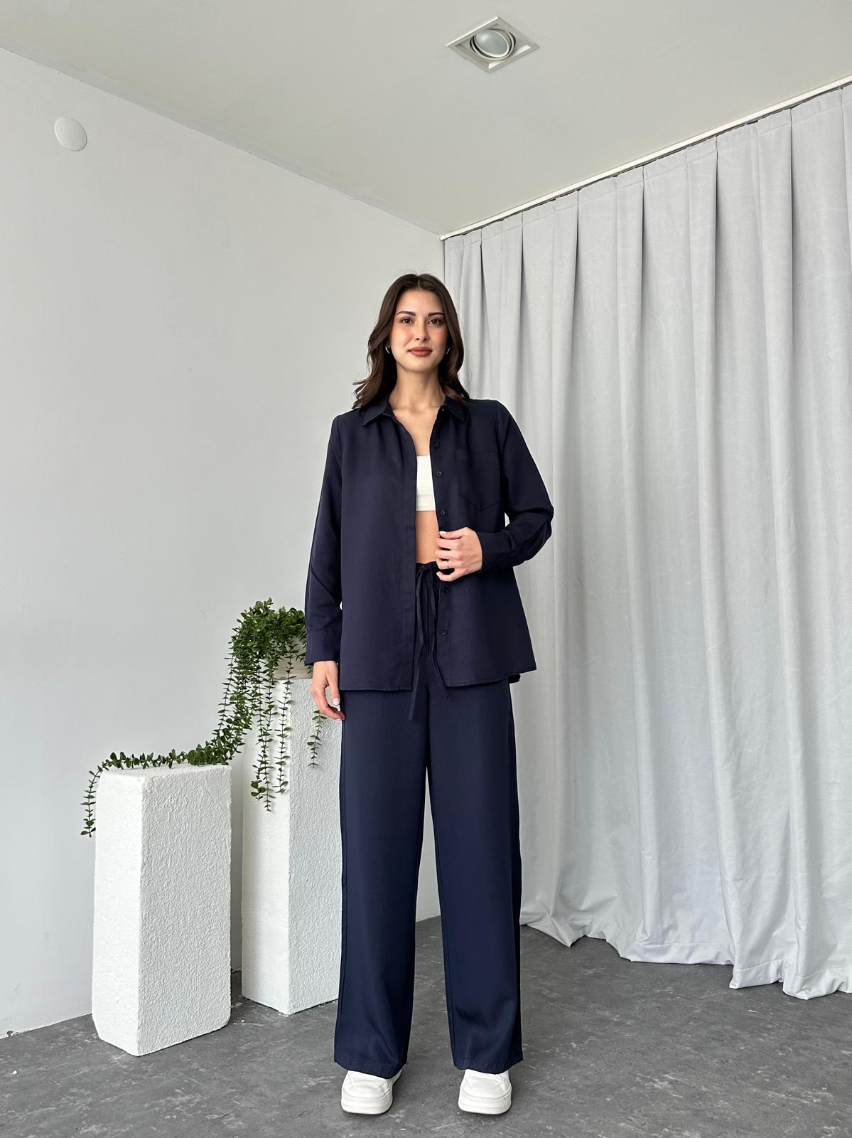 Kadın Emma Lacivert Gömlek Takım