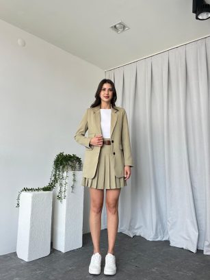 Kadın Haki Joyce Etek-Ceket Takım