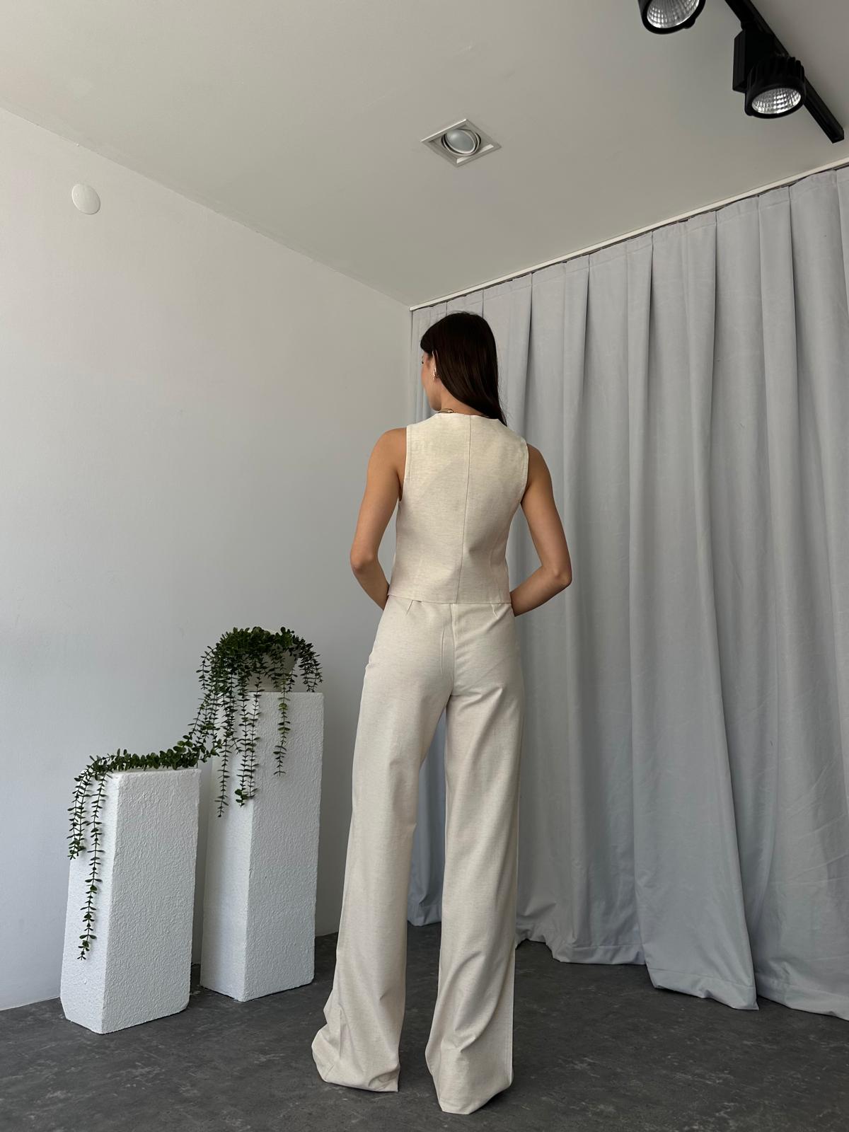 Kadın Keten Krem Shay Takım - Görsel 9