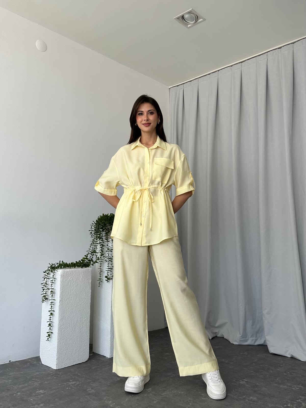 Kadın Sahra Sarı Gömlek Takım - Görsel 2