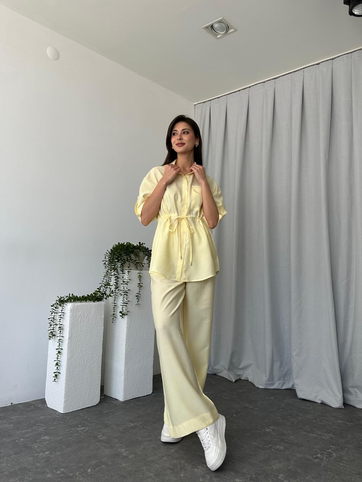 Kadın Sahra Sarı Gömlek Takım - Görsel 3