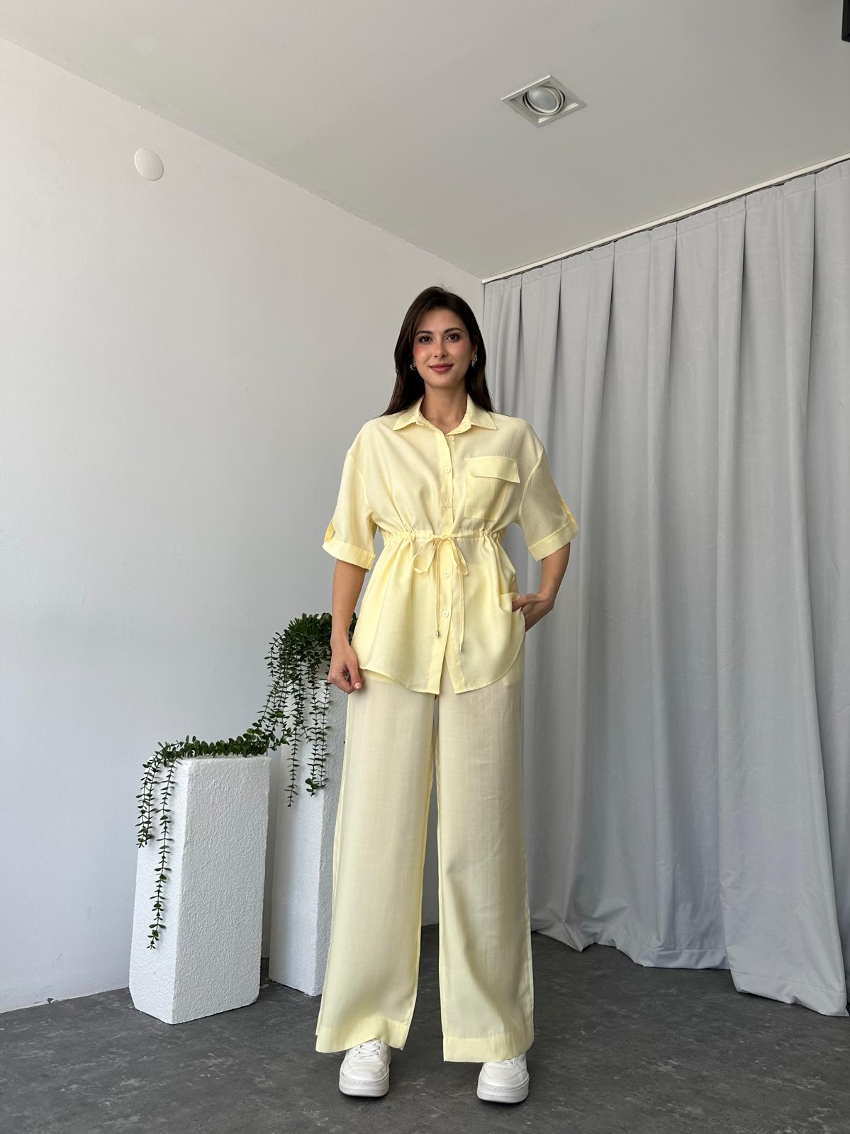 Kadın Sahra Sarı Gömlek Takım - Görsel 4