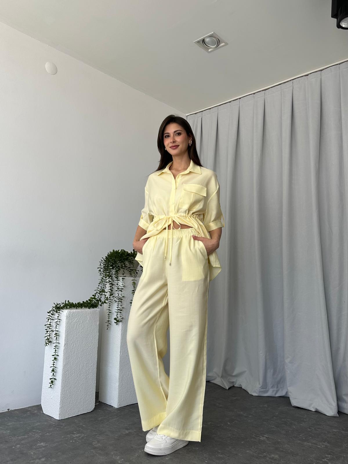 Kadın Sahra Sarı Gömlek Takım - Görsel 5