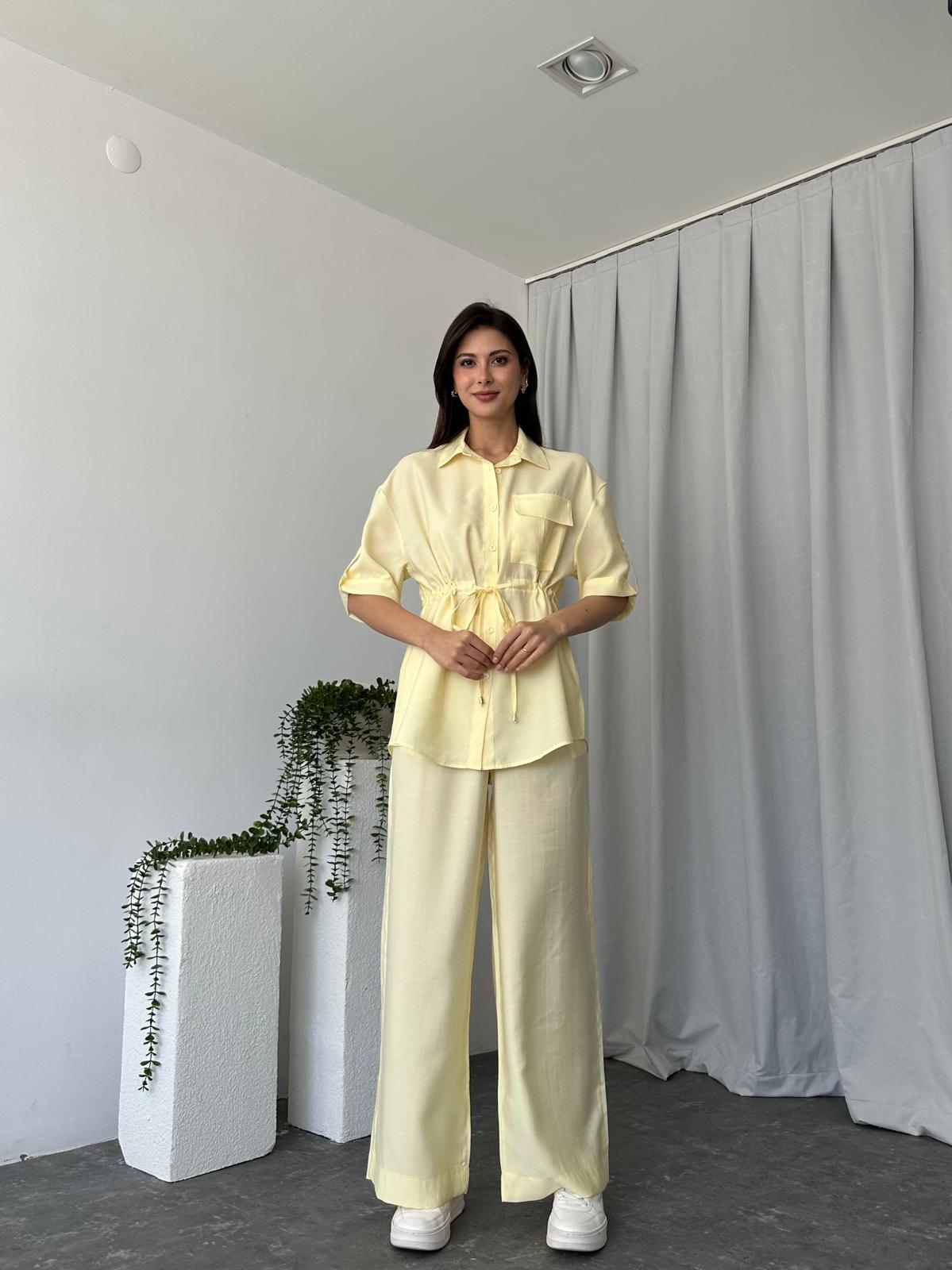 Kadın Sahra Sarı Gömlek Takım