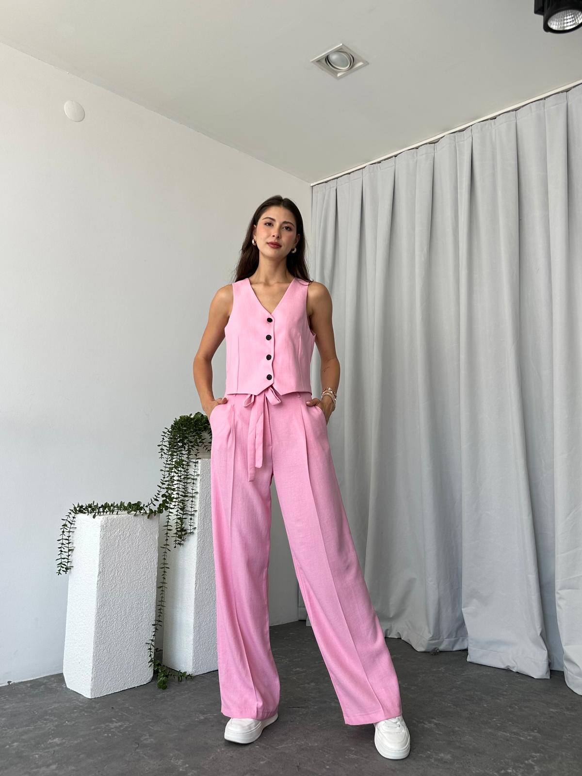 Kadın Berry Pembe Yelekli Takım - Görsel 2