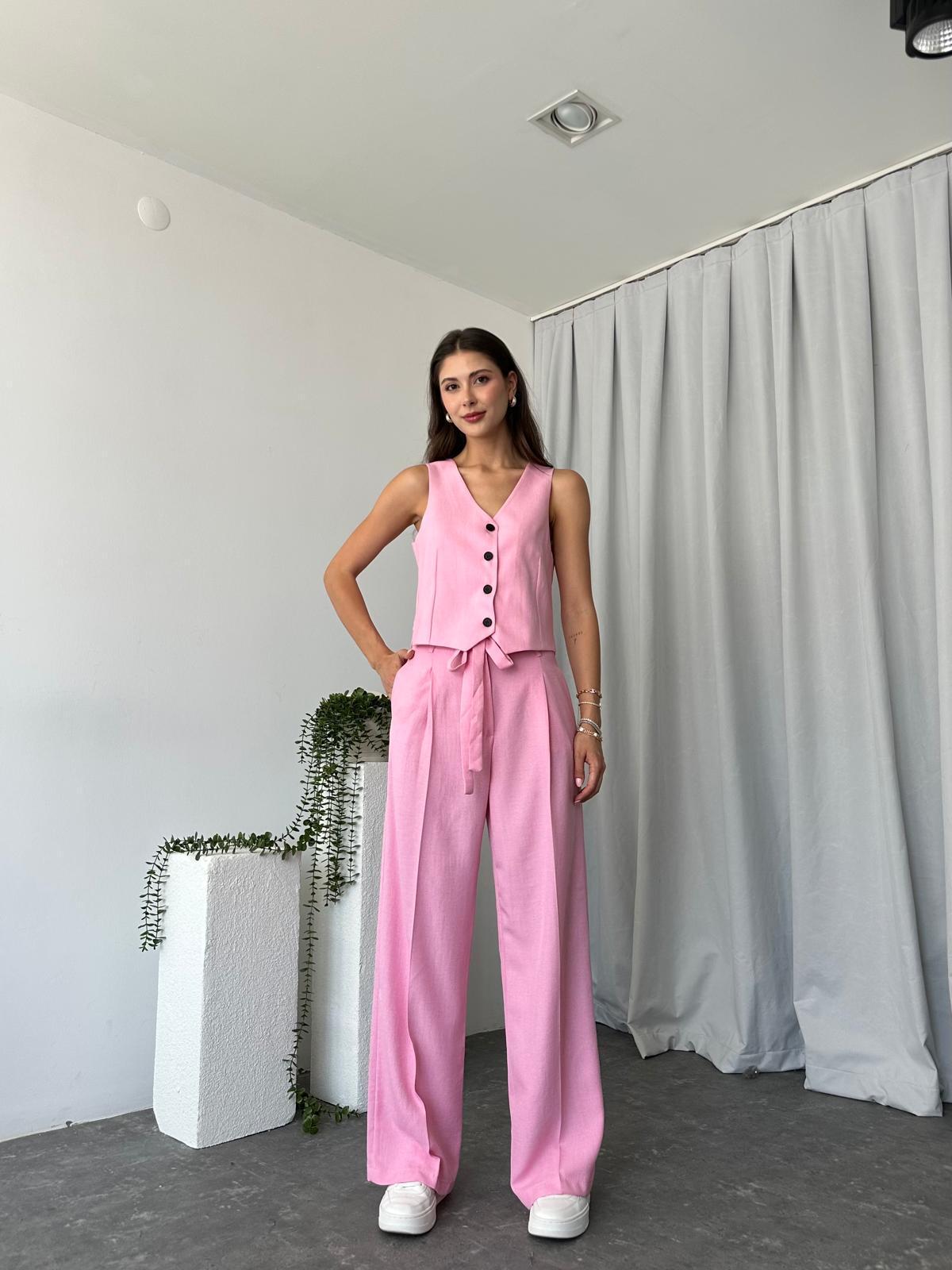 Kadın Berry Pembe Yelekli Takım - Görsel 5