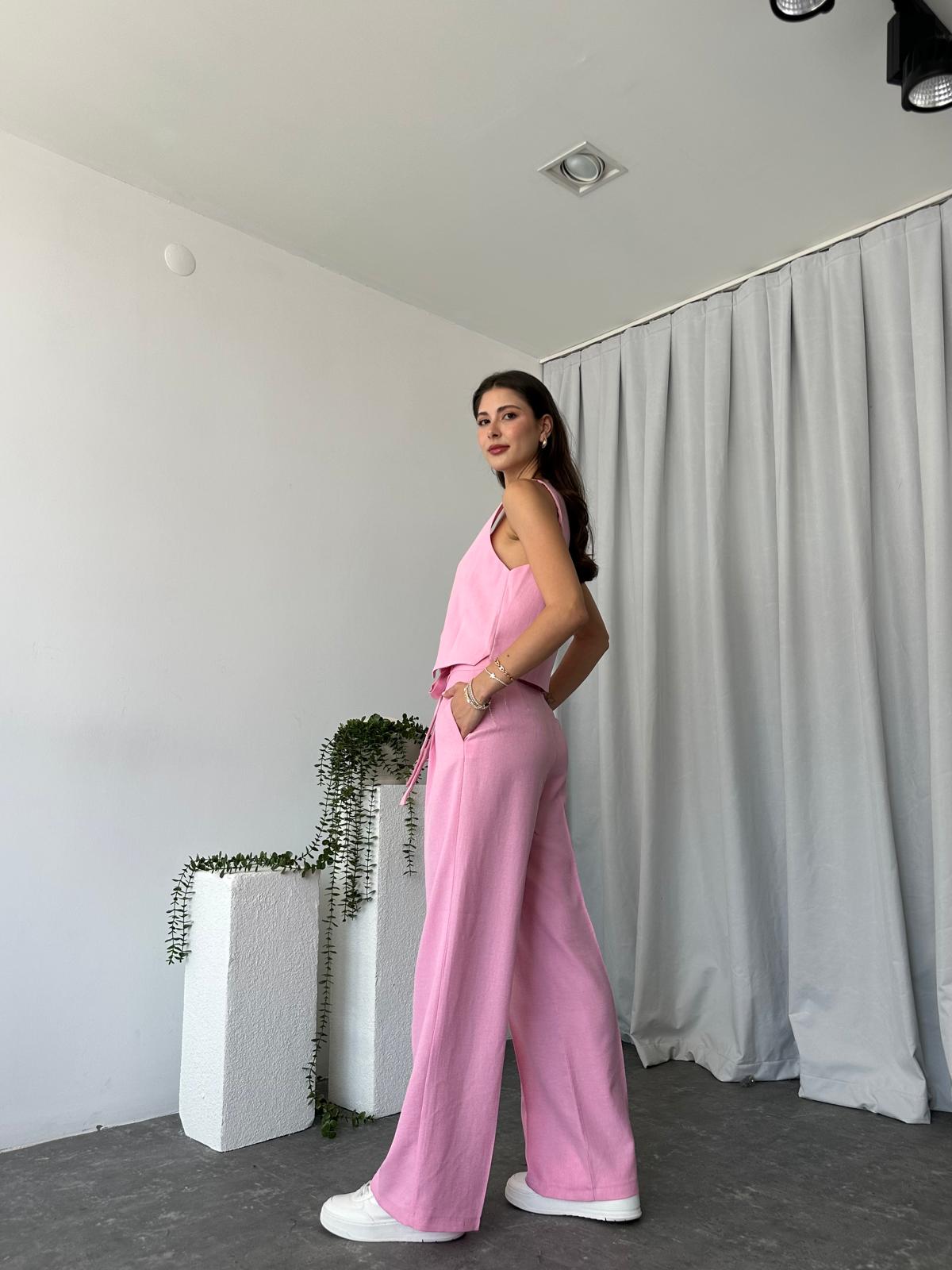 Kadın Berry Pembe Yelekli Takım - Görsel 6