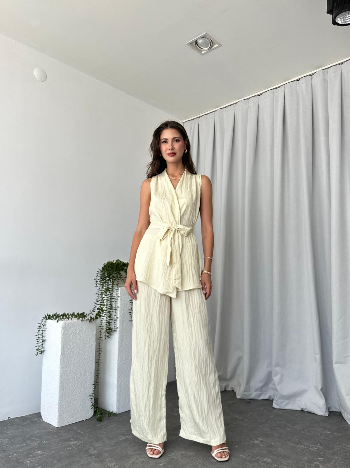 Kadın Saten Bert Sarı Takım - Görsel 5