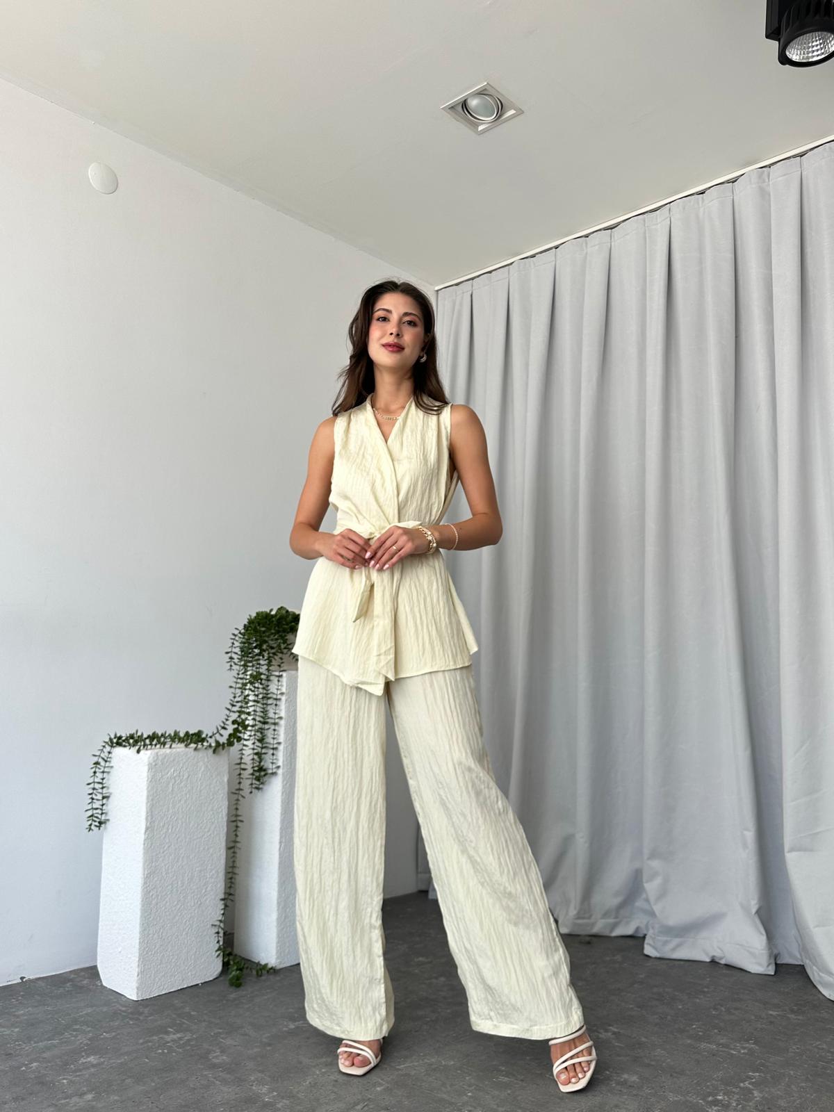 Kadın Saten Bert Sarı Takım - Görsel 8