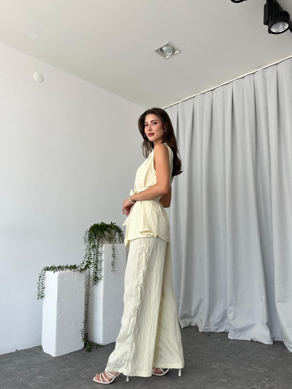 Kadın Saten Bert Sarı Takım - Görsel 9