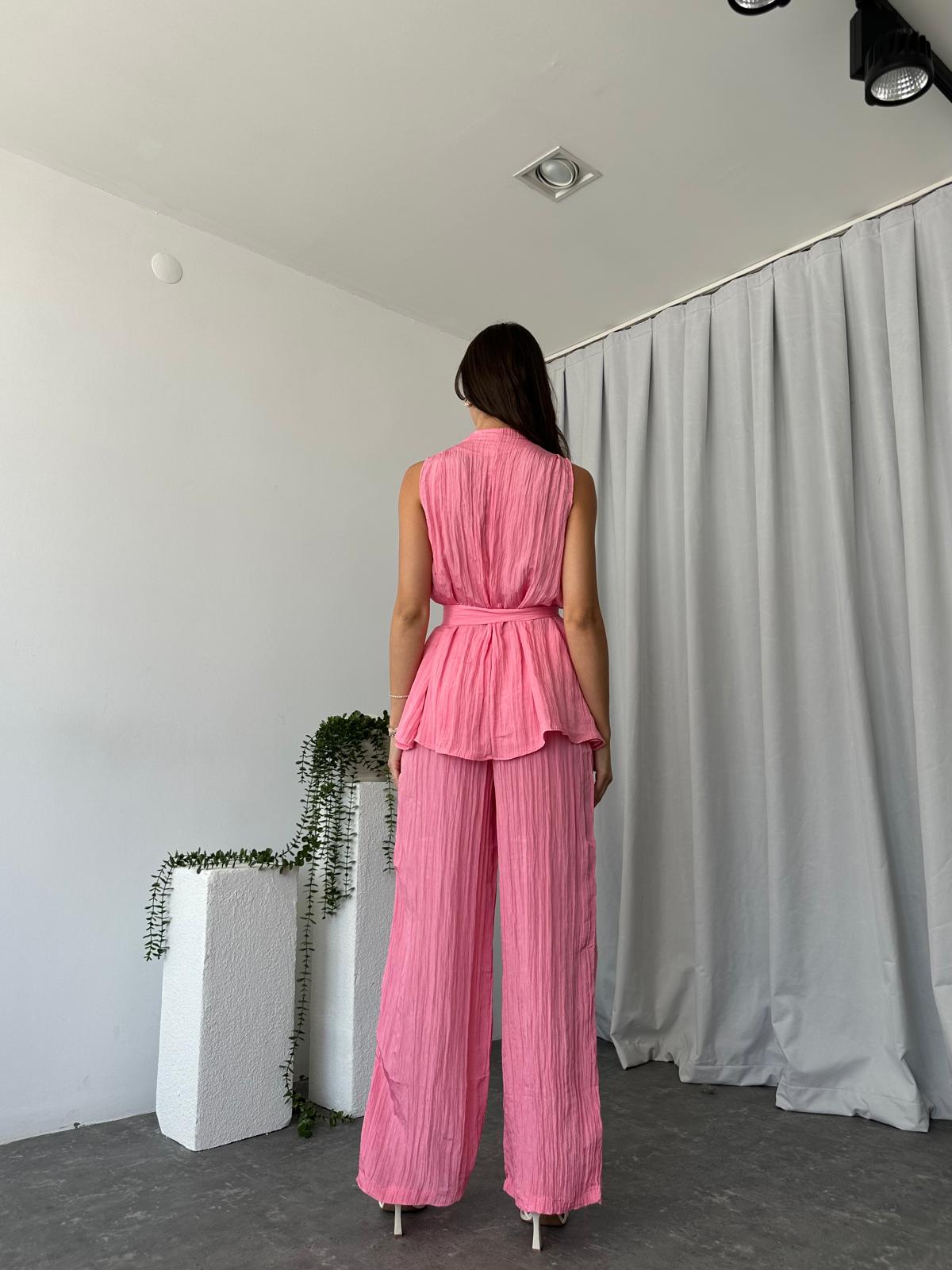 Kadın Saten Bert Pembe Takım - Görsel 10