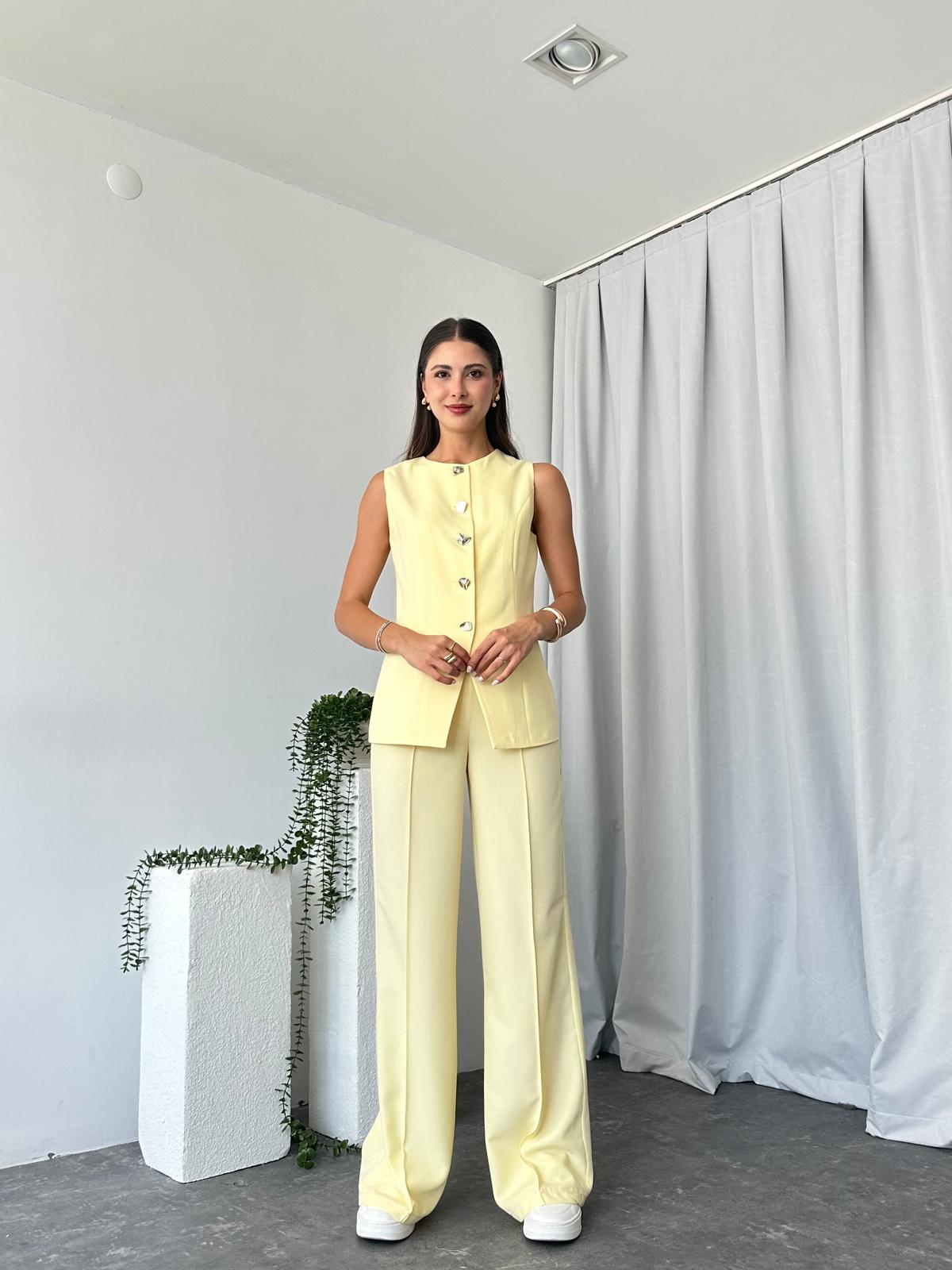 Kadın Sarı Agnes Yelekli Takım - Görsel 3