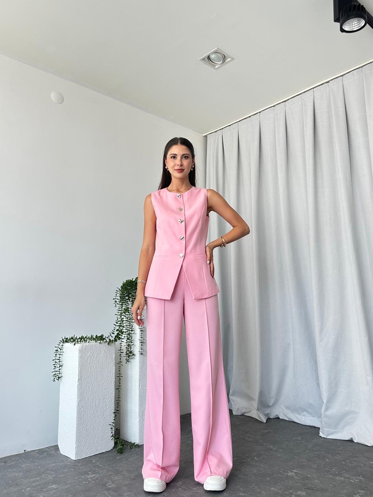 Kadın Pembe Agnes Yelekli Takım