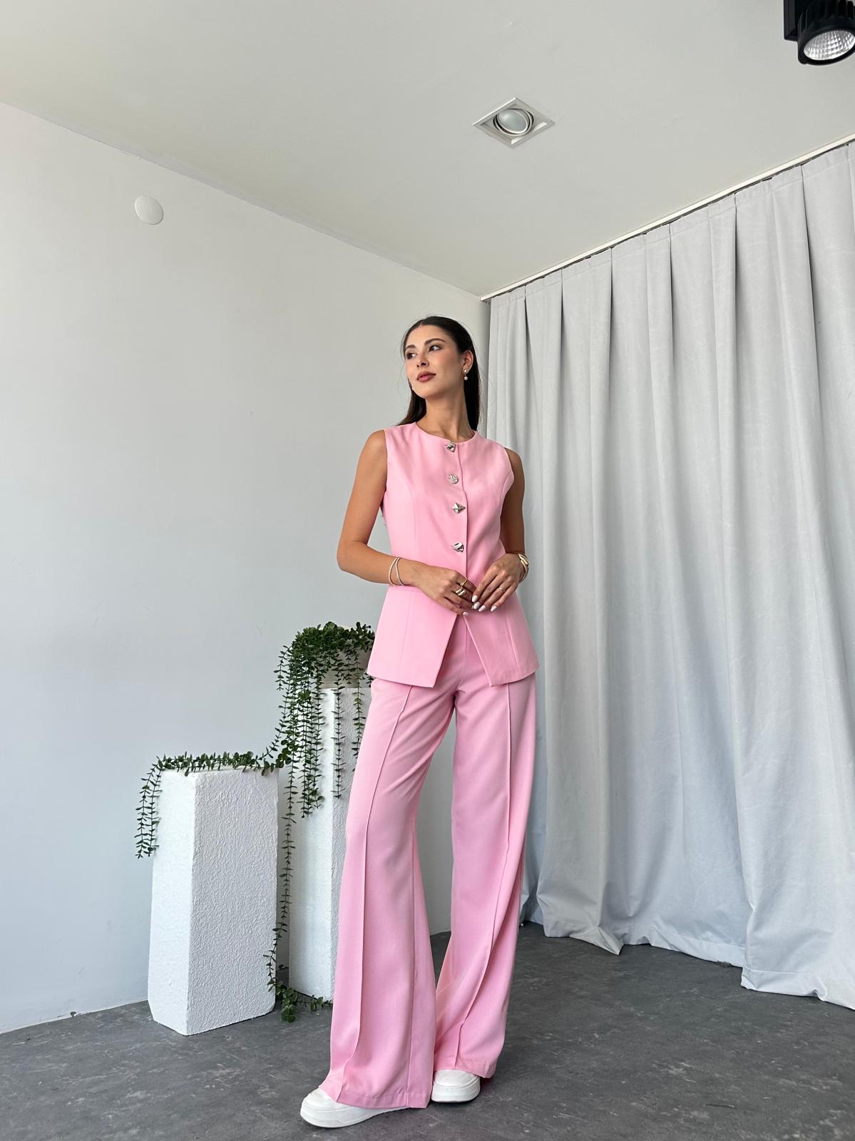 Kadın Pembe Agnes Yelekli Takım - Görsel 9