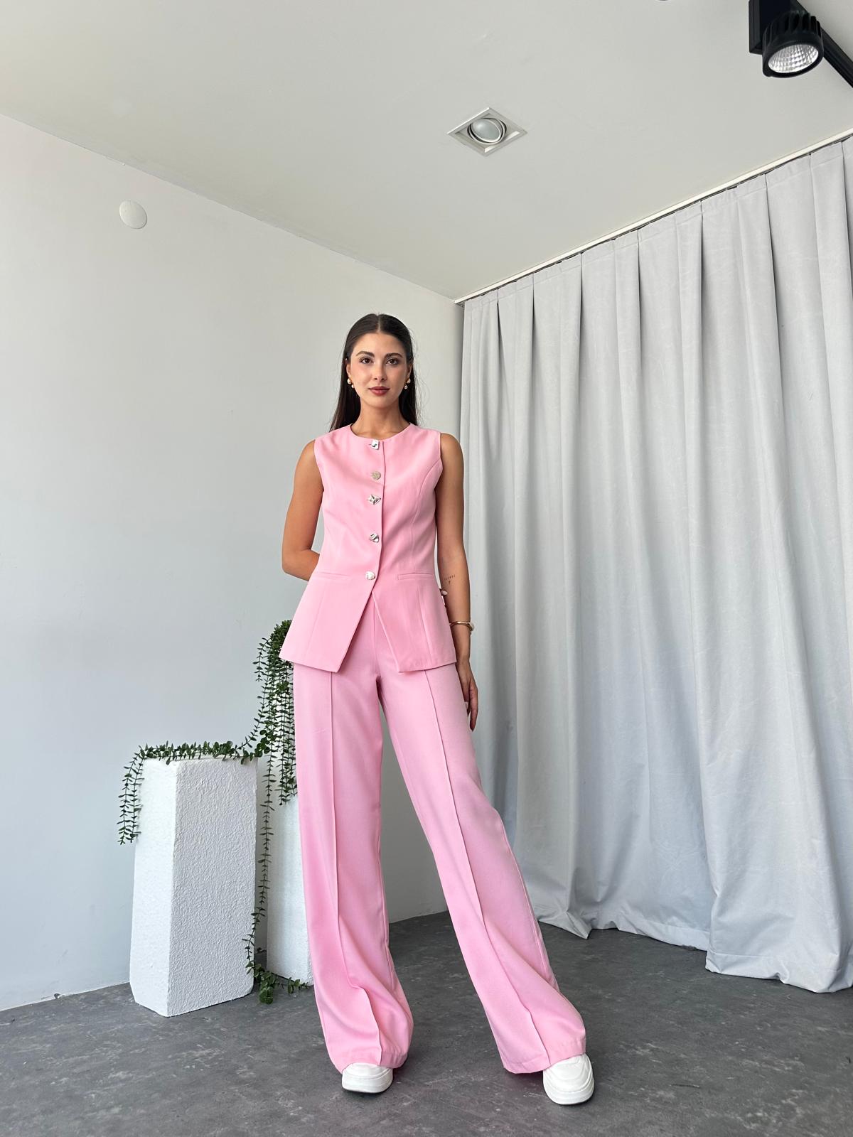 Kadın Pembe Agnes Yelekli Takım - Görsel 2