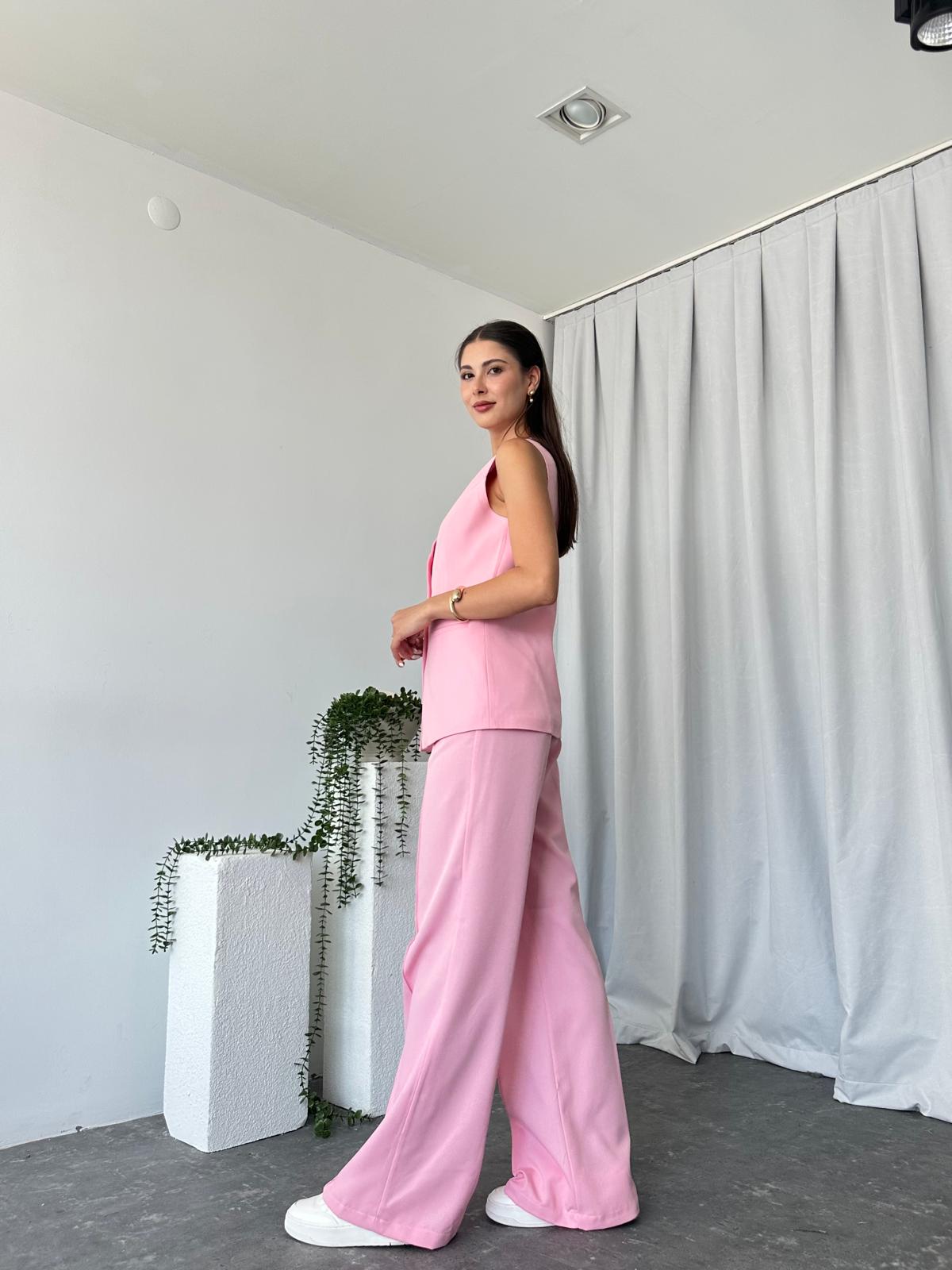 Kadın Pembe Agnes Yelekli Takım - Görsel 6