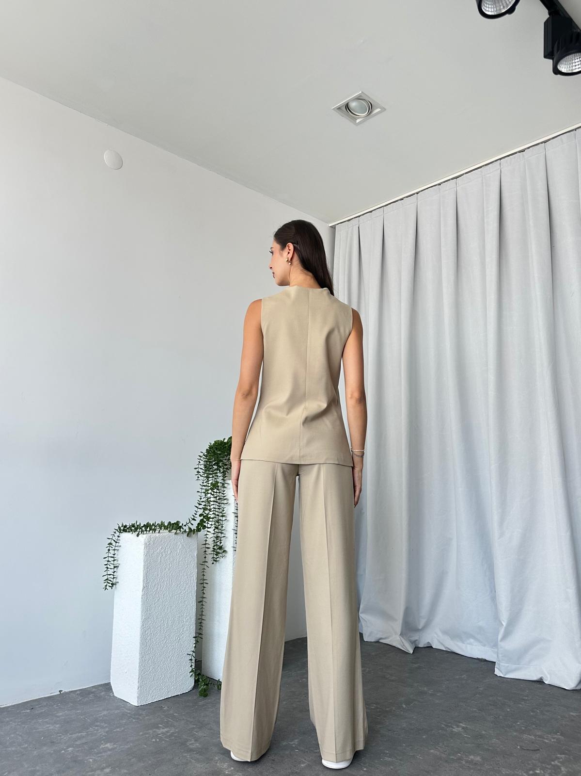 Kadın Krem Agnes Yelekli Takım - Görsel 10