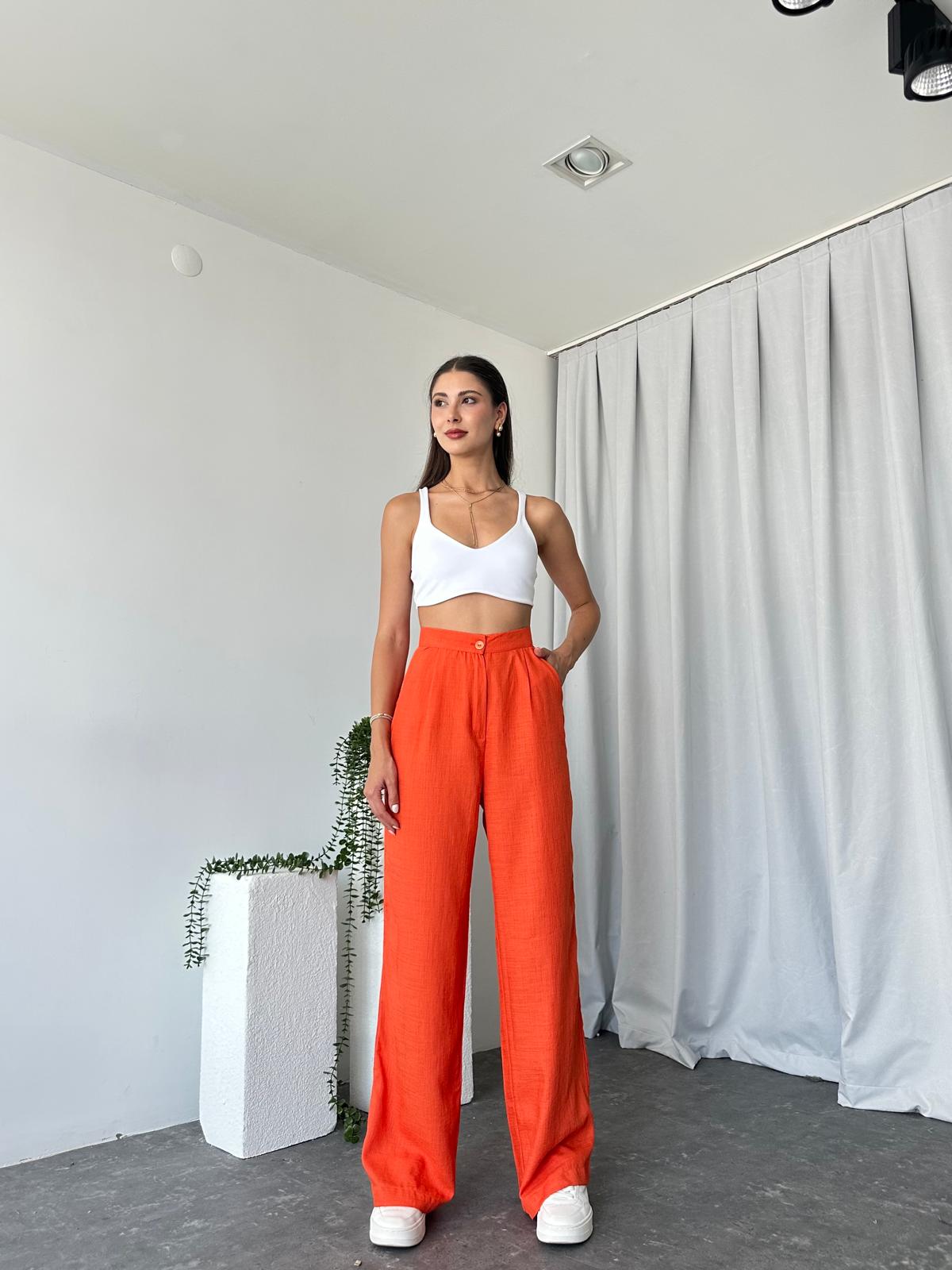 Orange Keten Pantolon