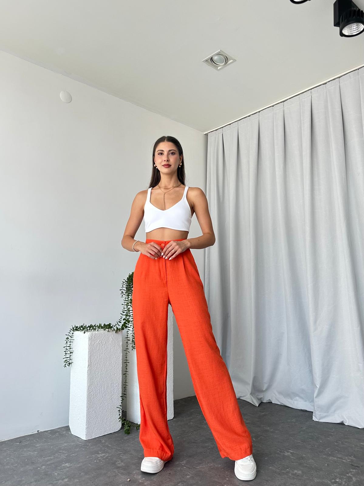 Orange Keten Pantolon - Görsel 2
