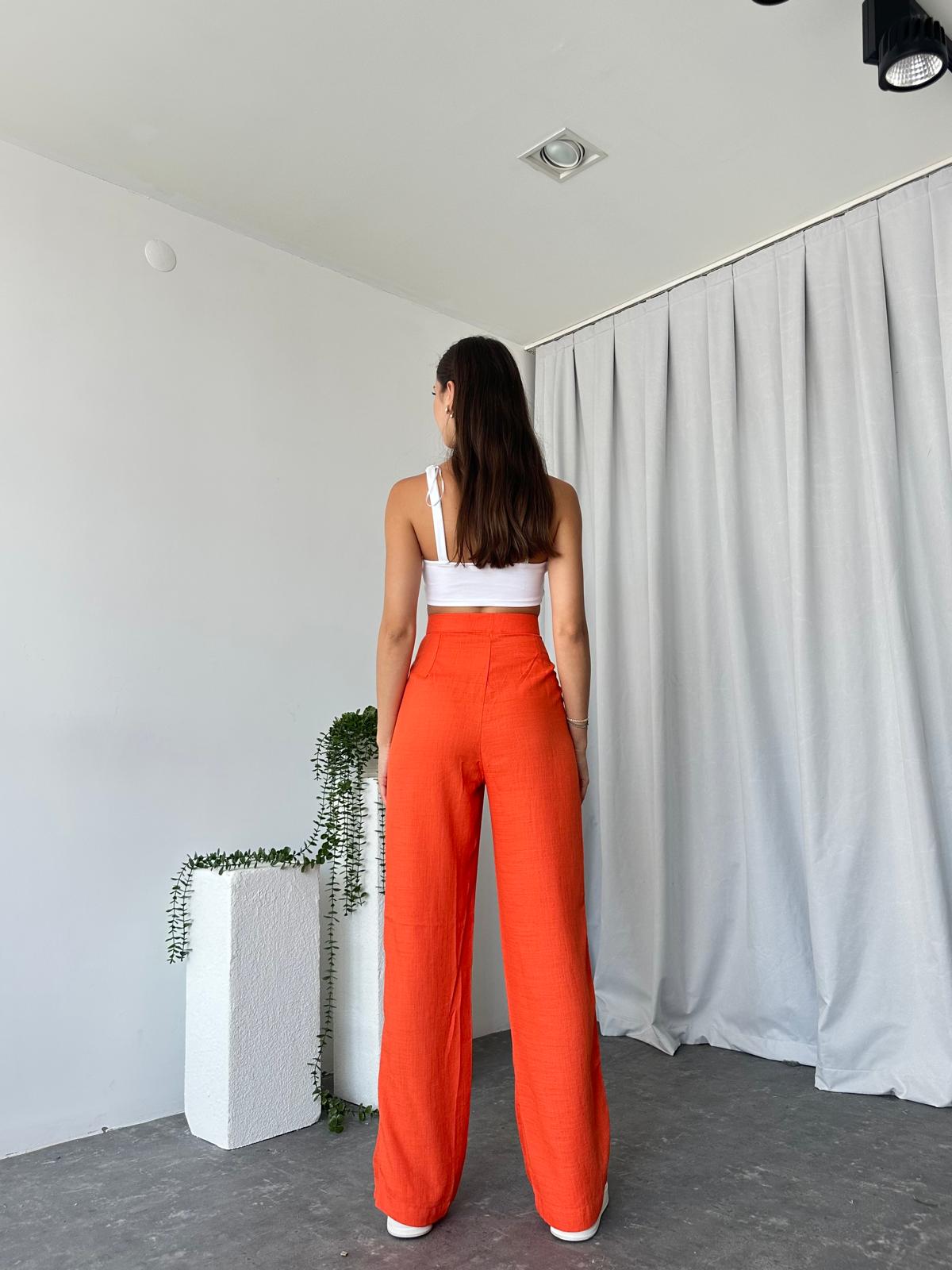 Orange Keten Pantolon - Görsel 6