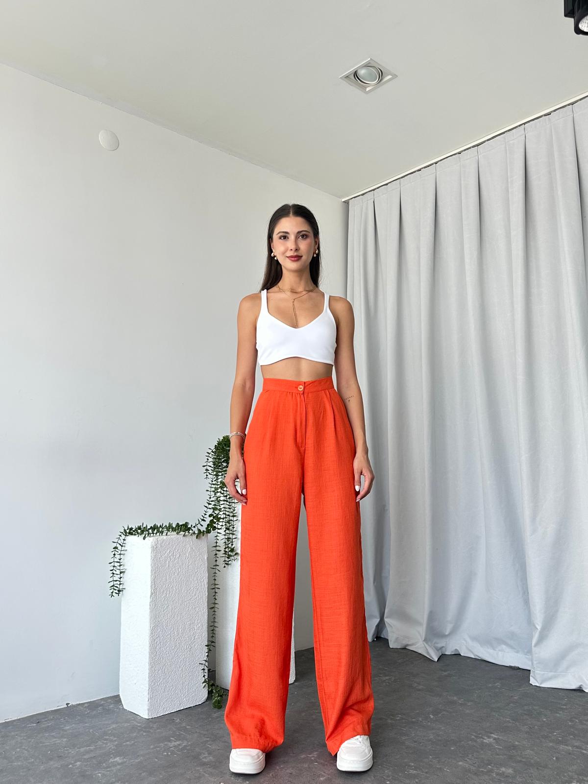 Orange Keten Pantolon - Görsel 7