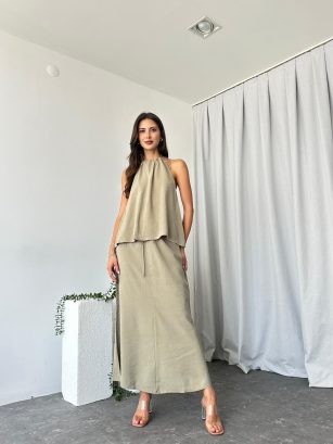 Kadın Lexie Haki Etek Takım
