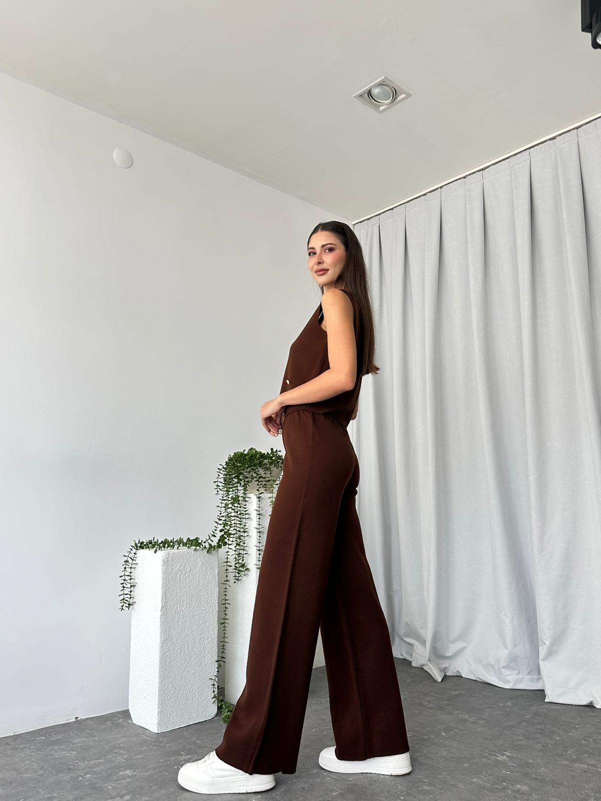 Kadın Siyah Triko Yelek-Pantolon Takım - Görsel 8