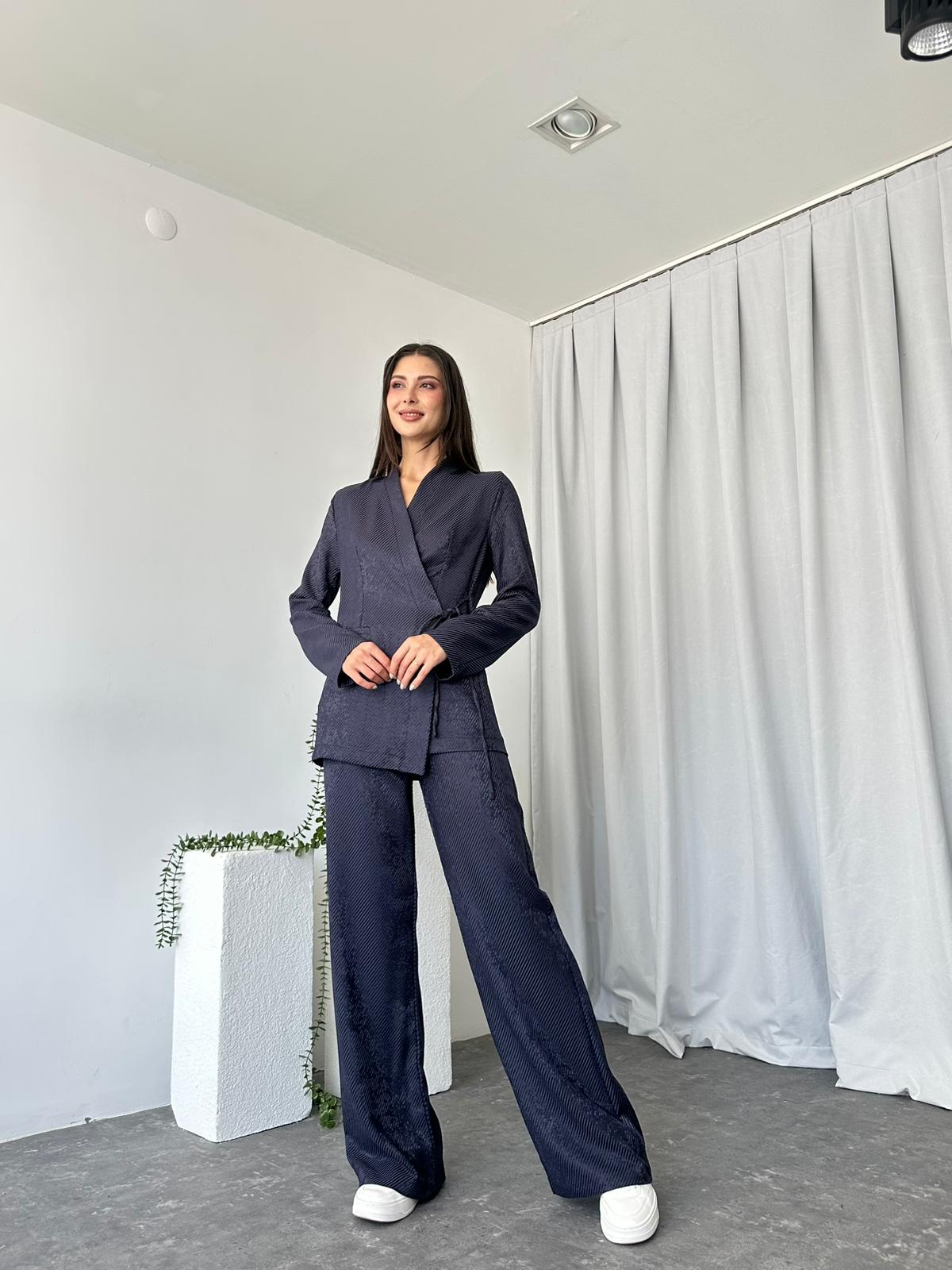 Kadın Maya Lacivert Gömlek Takım - Görsel 2