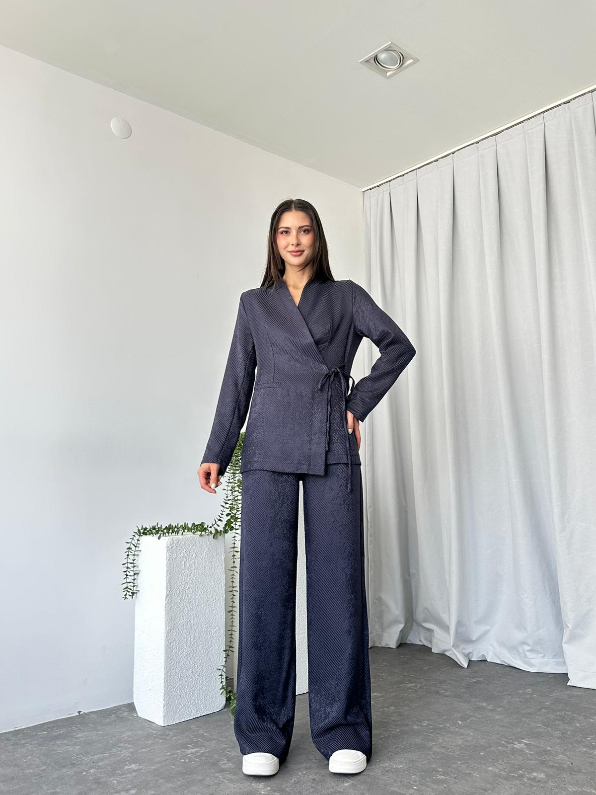 Kadın Maya Lacivert Gömlek Takım - Görsel 3