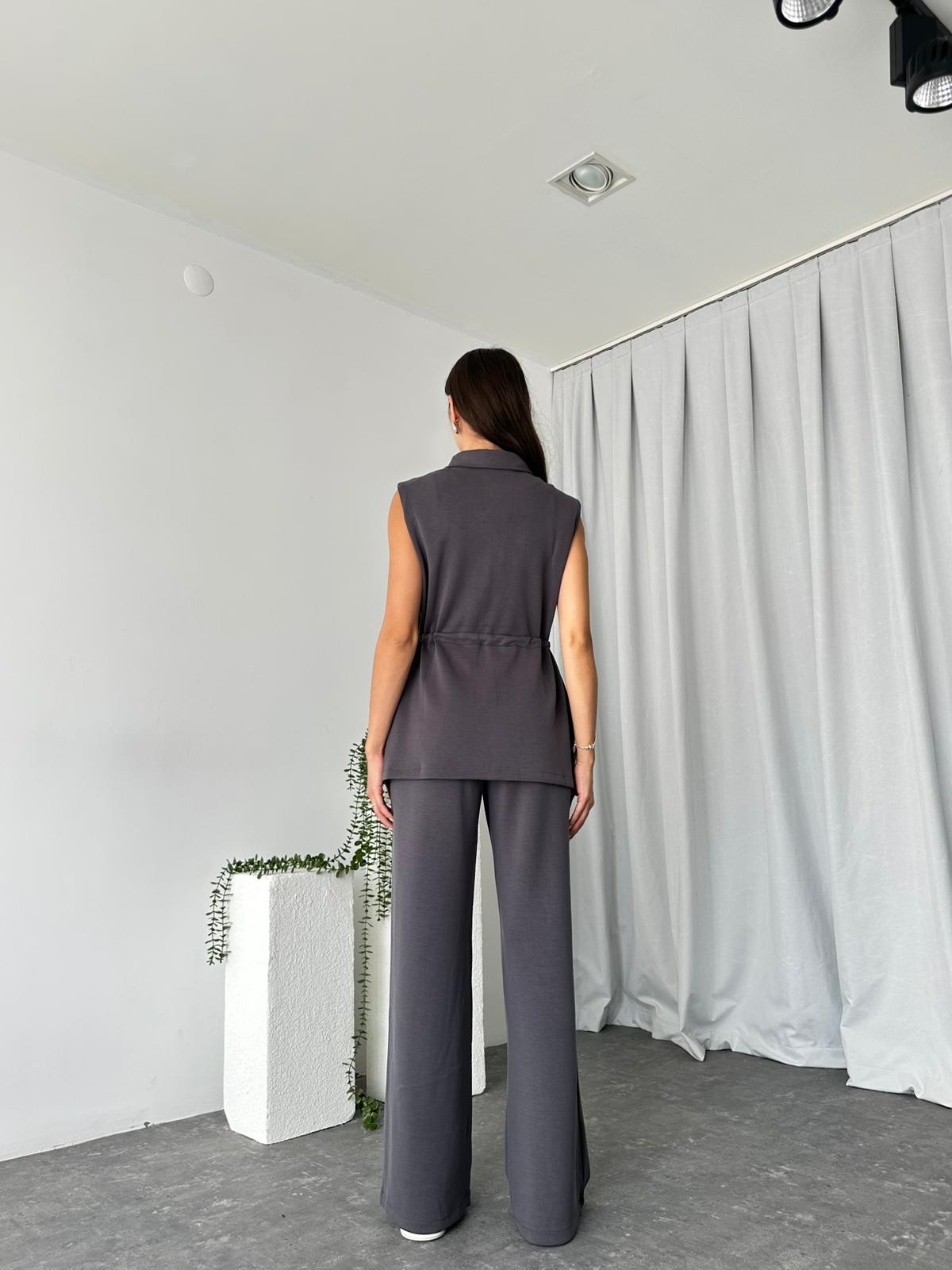 Kadın Modal Kumaş Gri Takım - Görsel 7
